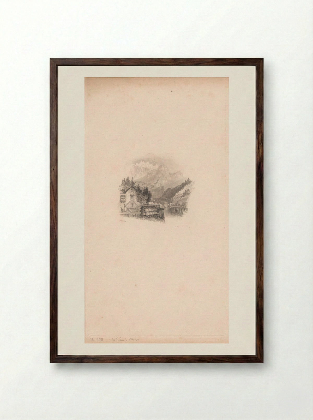 St. Pierre's Cottage - Edward Goodall - Framed Print Dark Wood