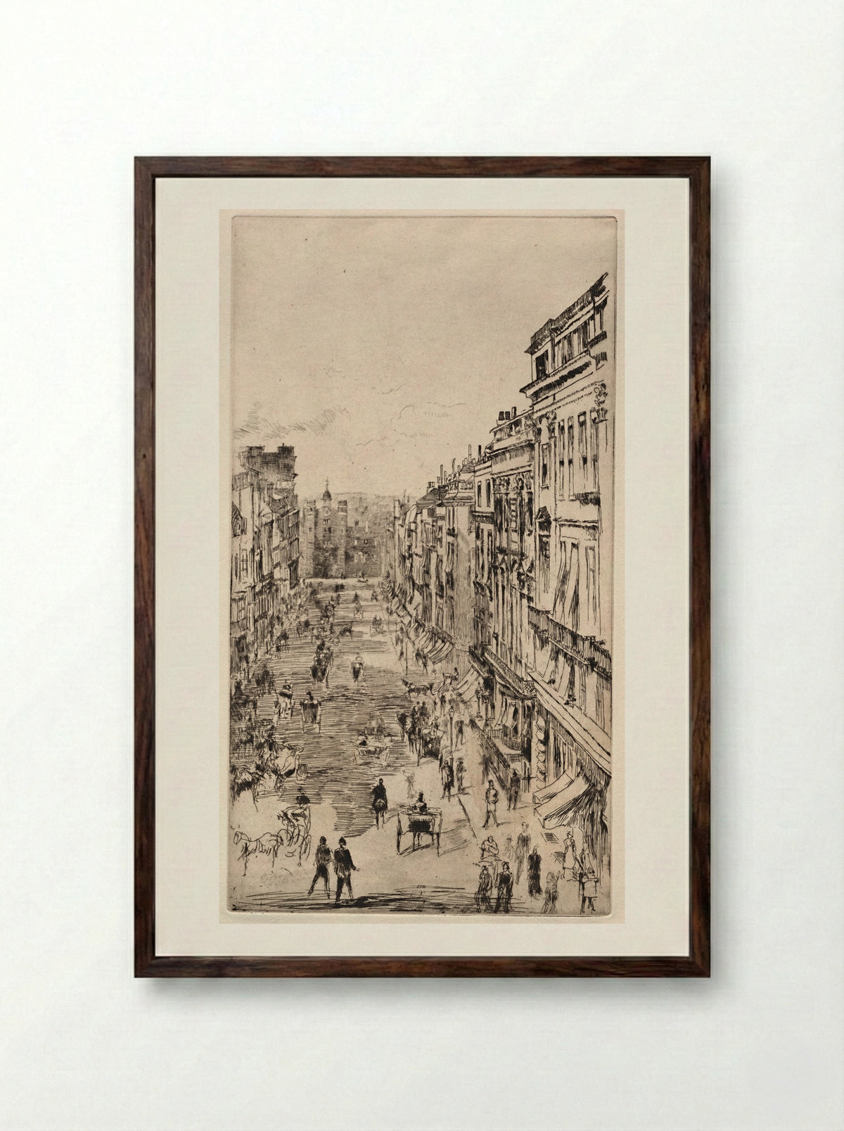 St. James Street - James McNeill Whistler - Framed Print Dark Wood