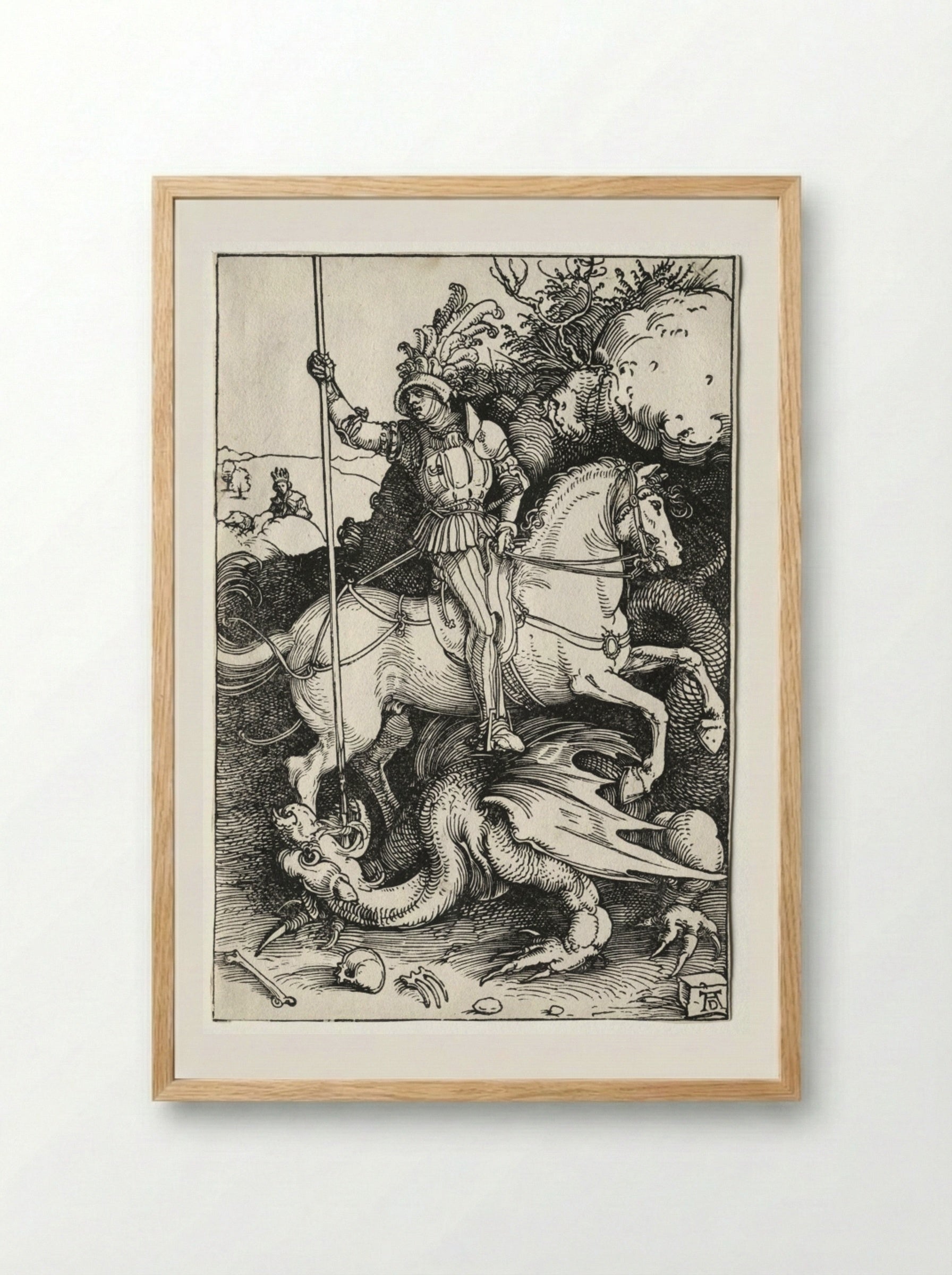 St. George on Horseback - Albrecht Dürer - Framed Print Wood