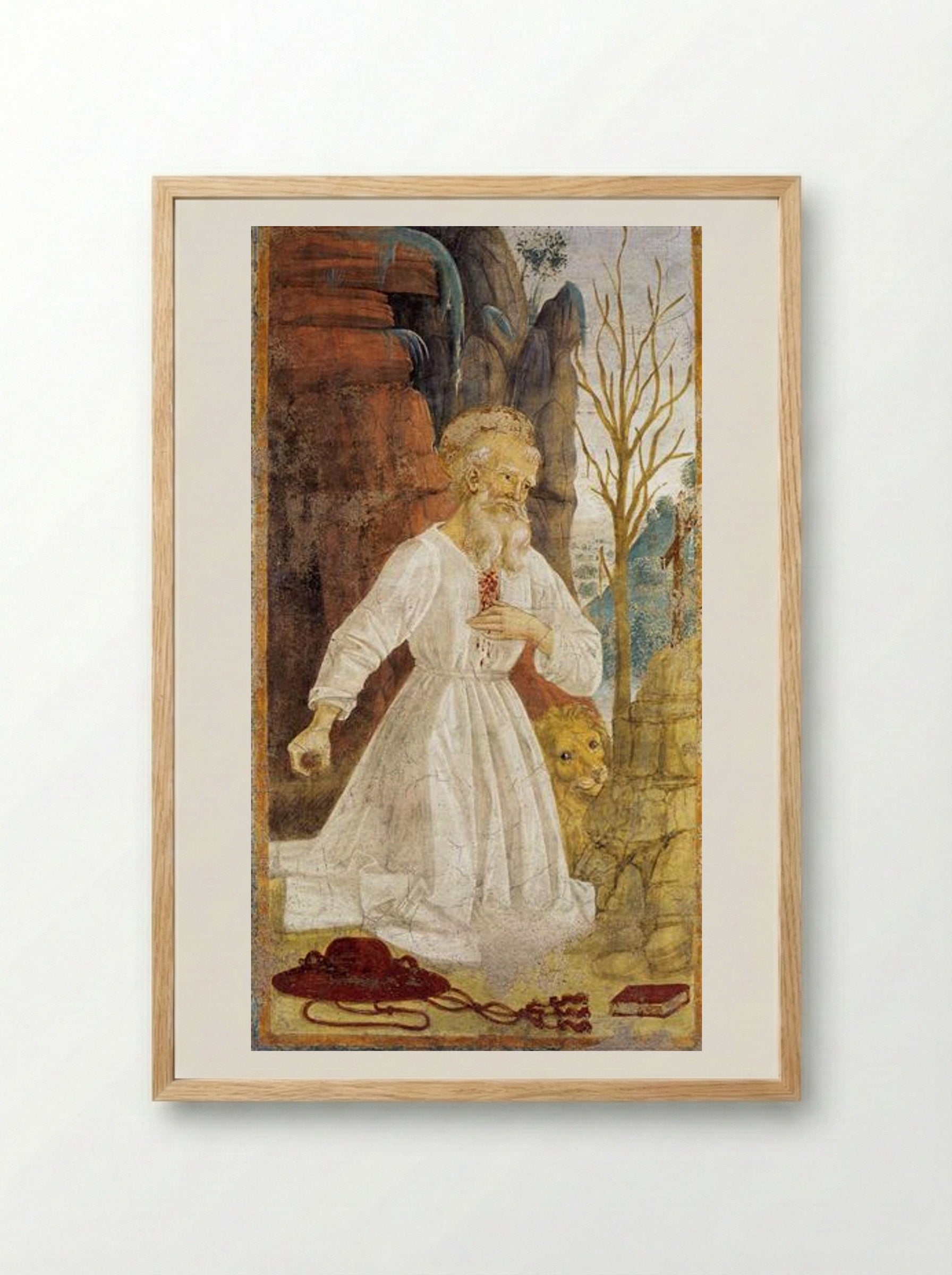 St. Jerome in Penitence - Pietro Perugino - Framed Print Wood