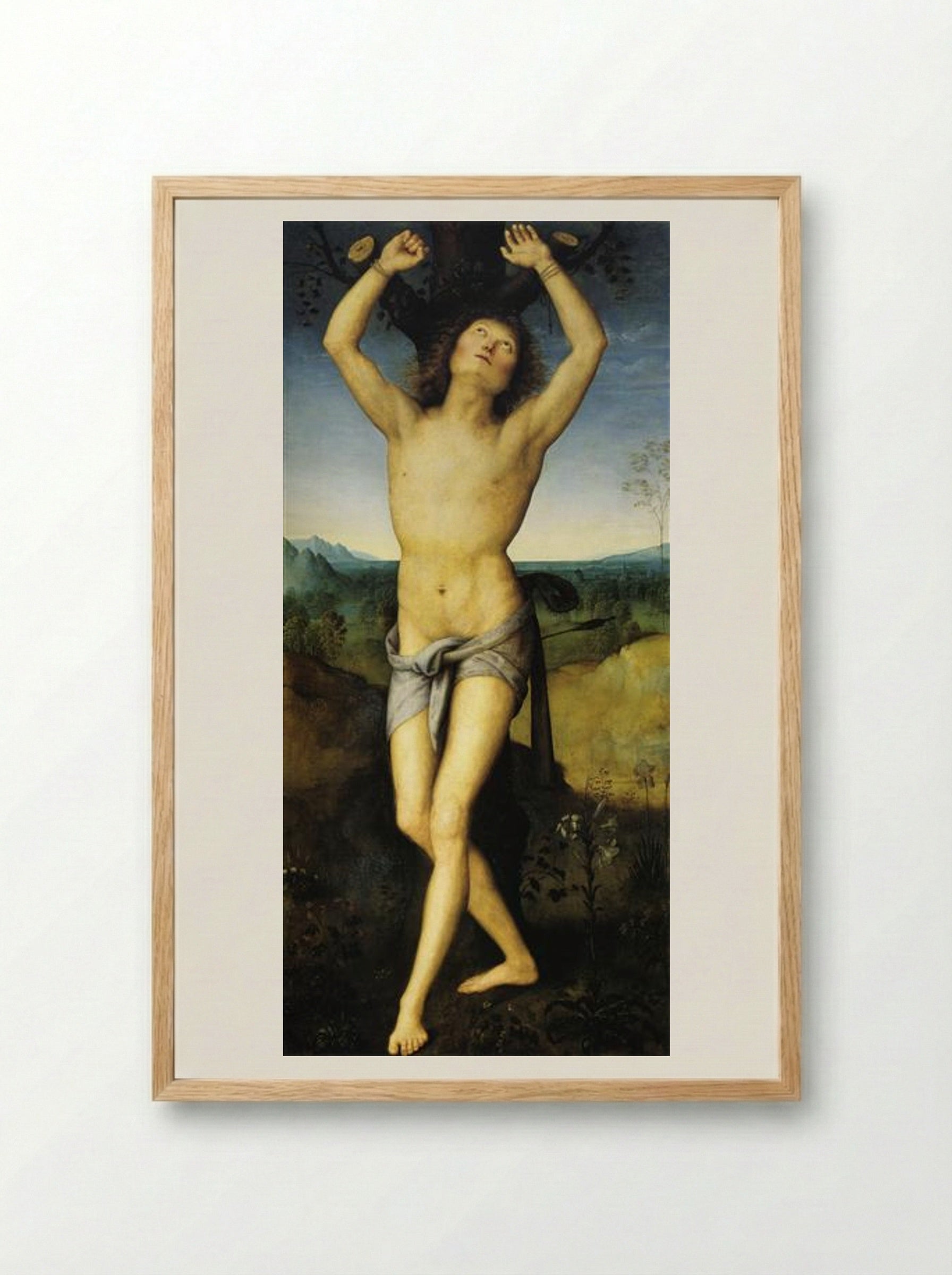St. Sebastian - Pietro Perugino - Framed Print Wood