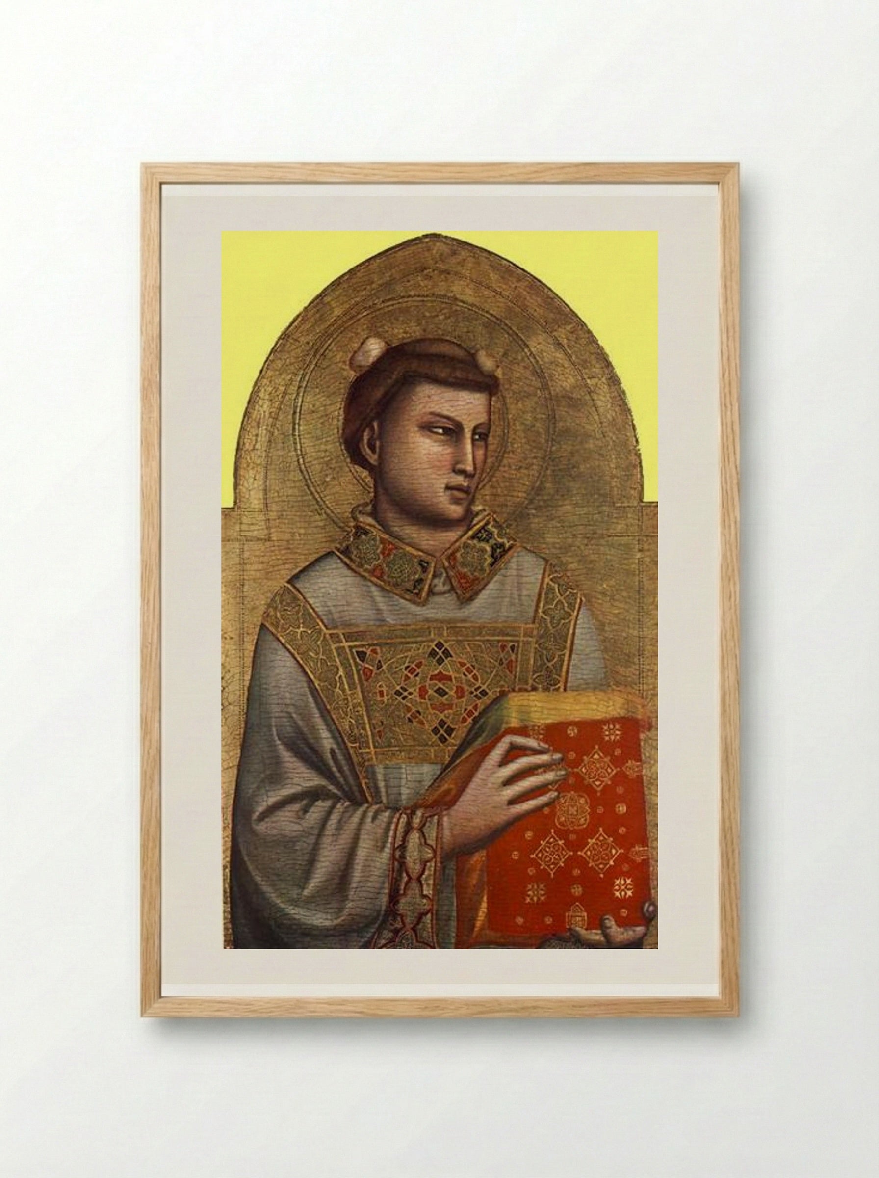 St. Stephen - Giotto di Bondone - Framed Print Wood