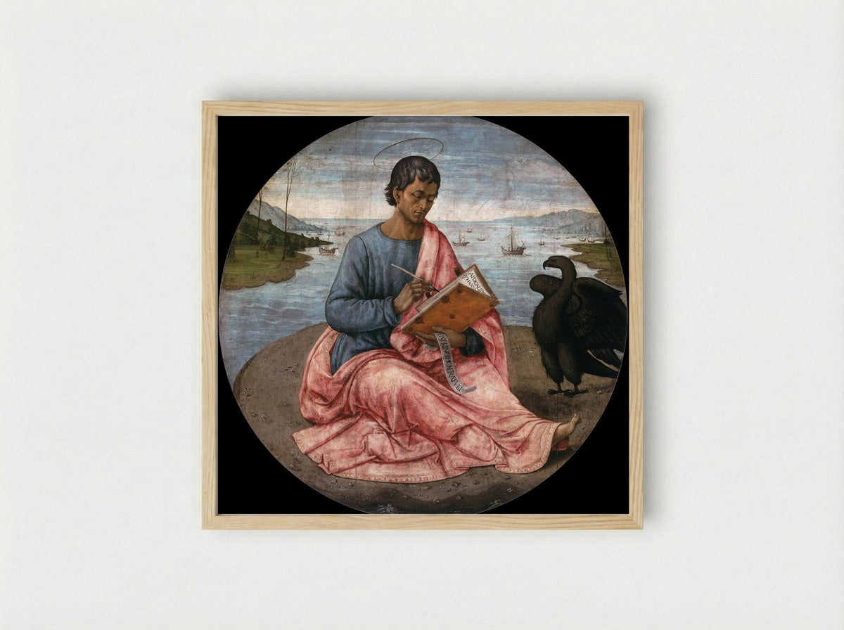 St. John the Evangelist on Patmos - Domenico Ghirlandaio - Framed Print Wood