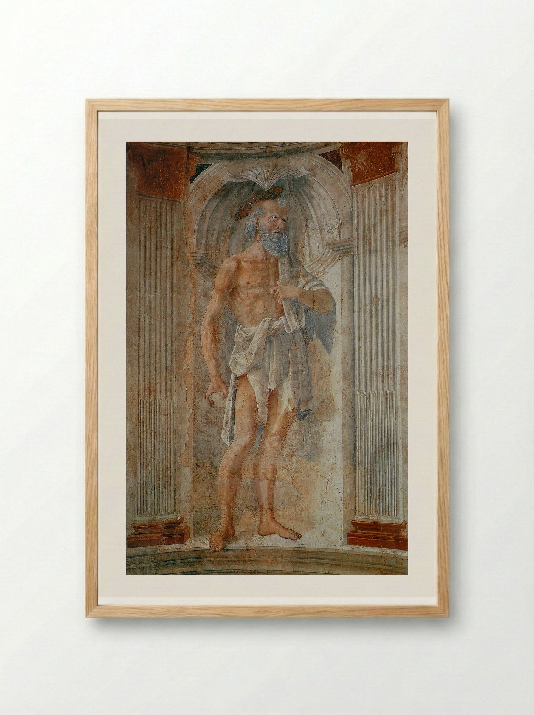 St. Jerome in the Desert - Domenico Ghirlandaio - Framed Print Wood