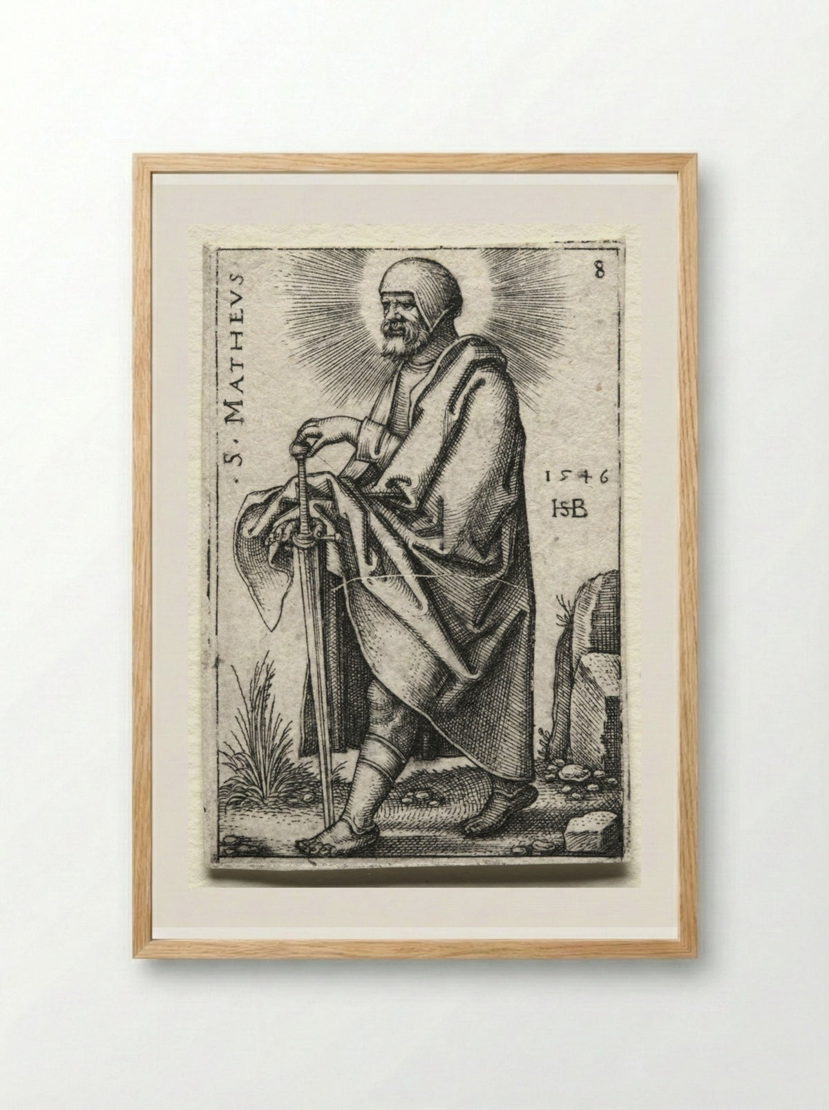 St. Matthew - Hans Sebald Beham - Framed Print Wood