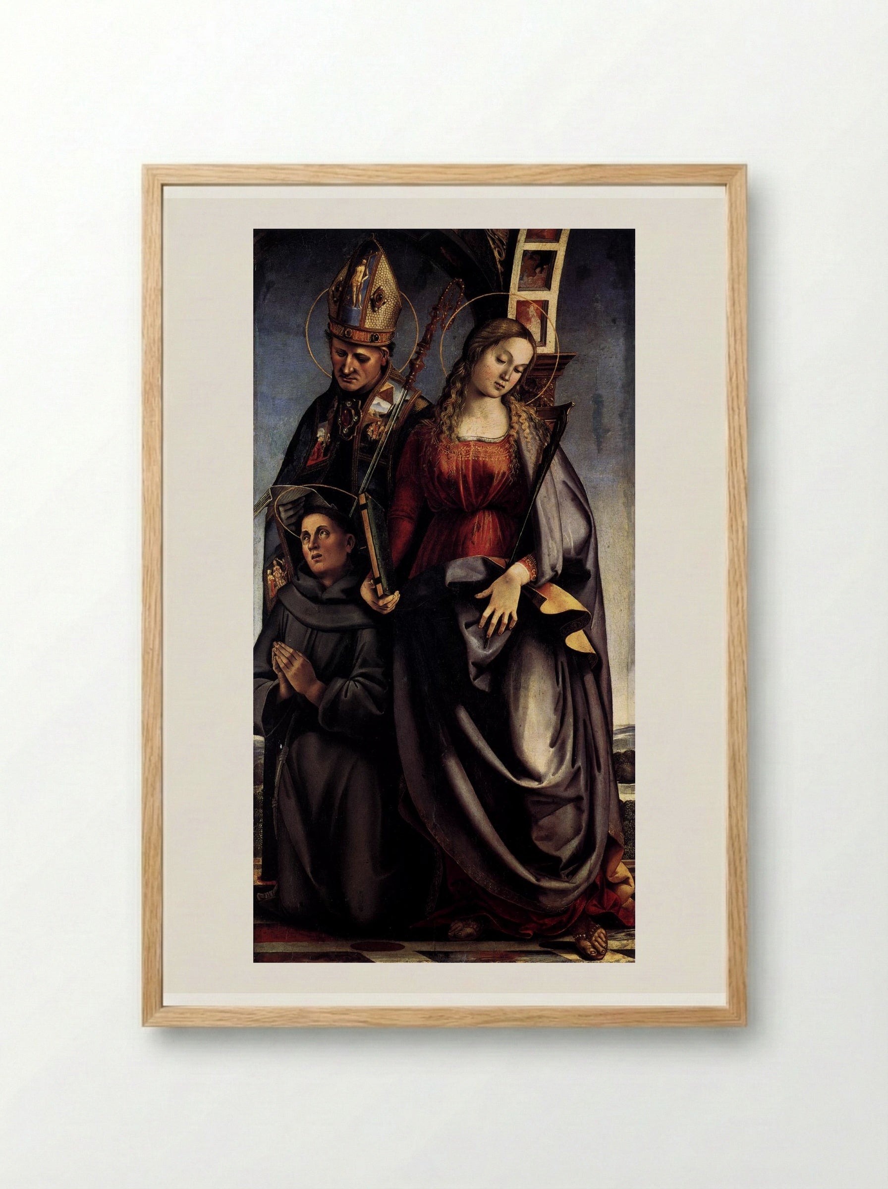 St. Augustine Altarpiece (right wing) - Luca Signorelli - Framed Print Wood