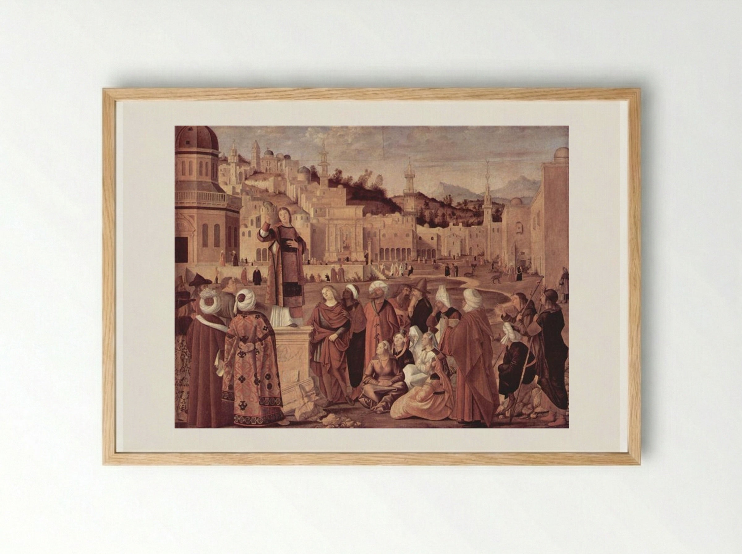 St. Stephen Preaching - Vittore Carpaccio - Framed Print Wood