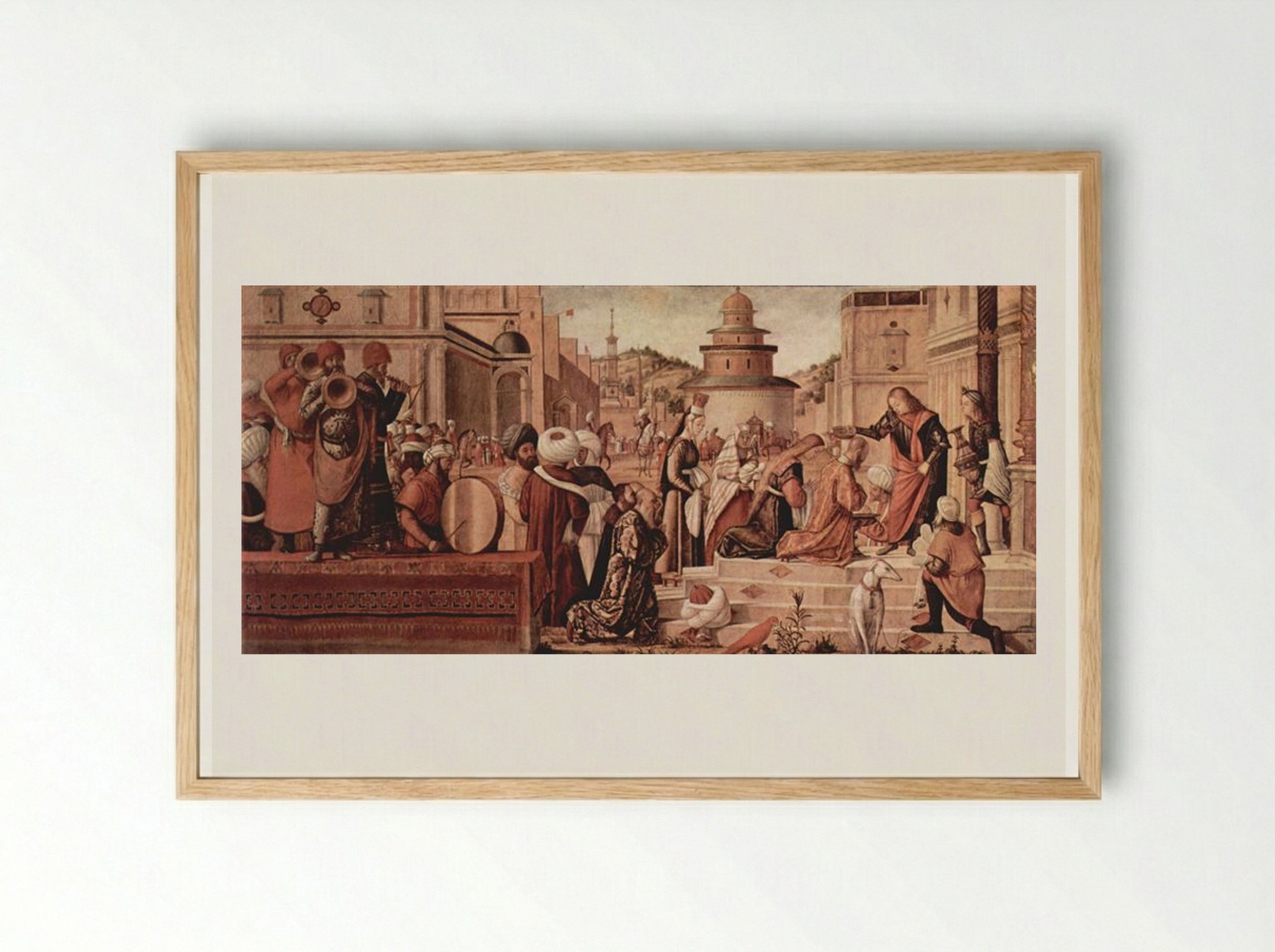 St. George Baptising the Gentile - Vittore Carpaccio - Framed Print Wood