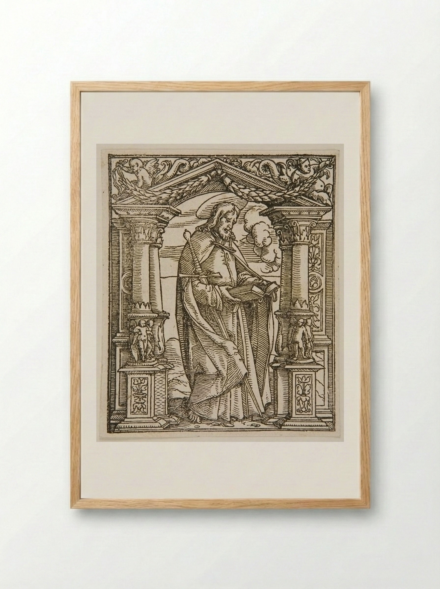 St. Paul Standing in a Niche - Hans Holbein the Younger - Framed Print Wood