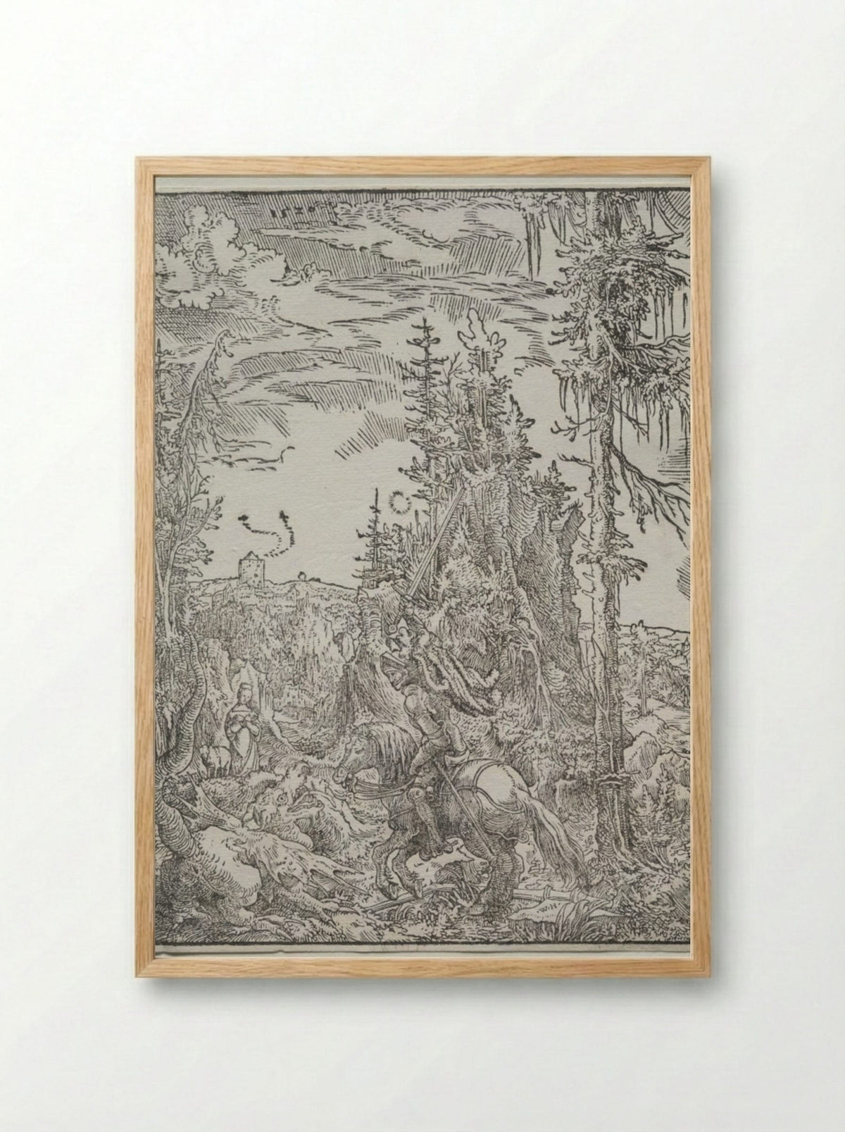 St. George and the Dragon - Wolfgang Huber - Framed Print Wood
