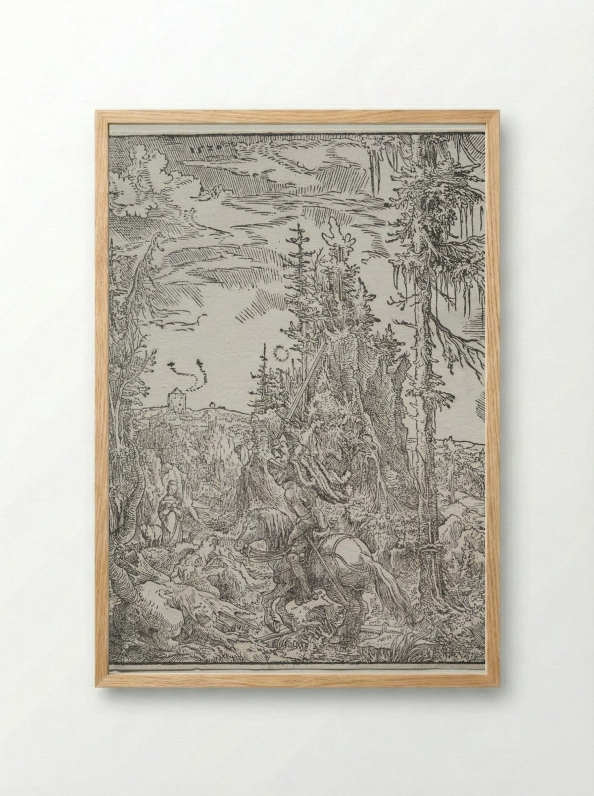 St. George and the Dragon - Wolfgang Huber - Framed Print Wood