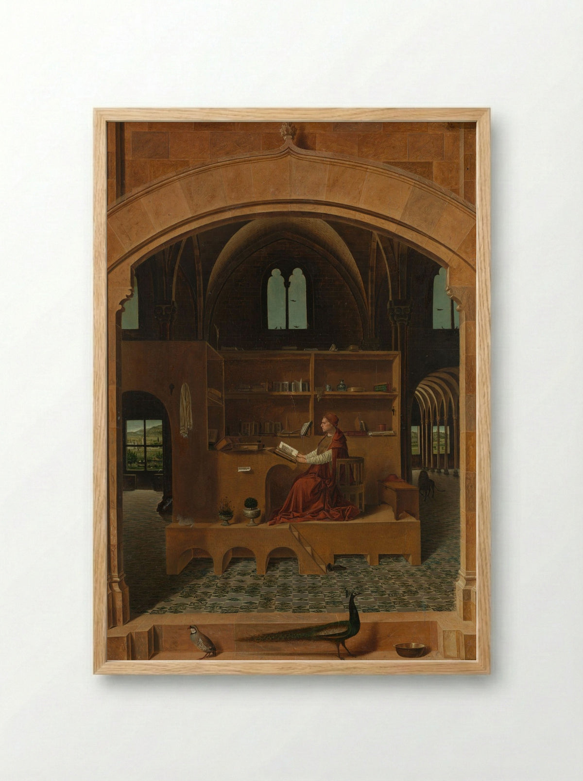 St. Jerome in His Study - Antonello da Messina - Framed Print Wood
