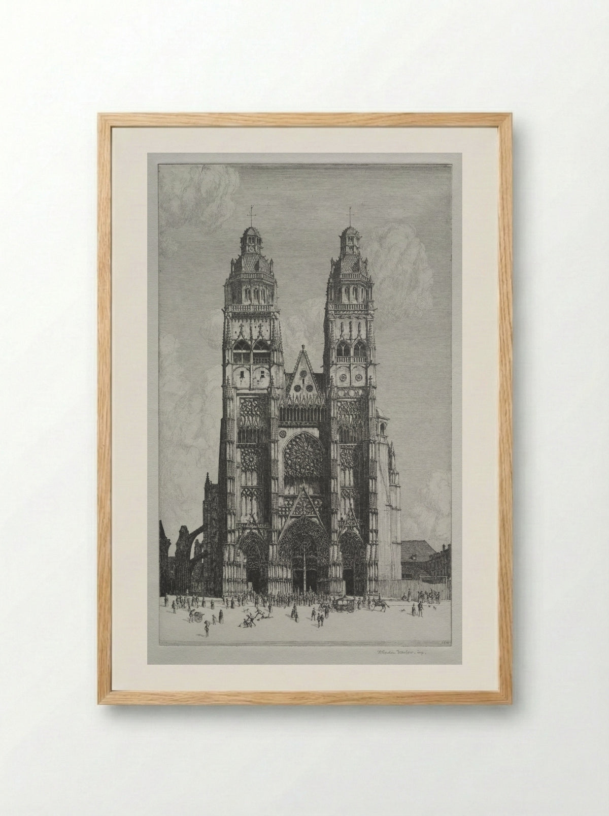 St. Gatiens, Tours - Herbert Gordon Warlow - Framed Print Wood