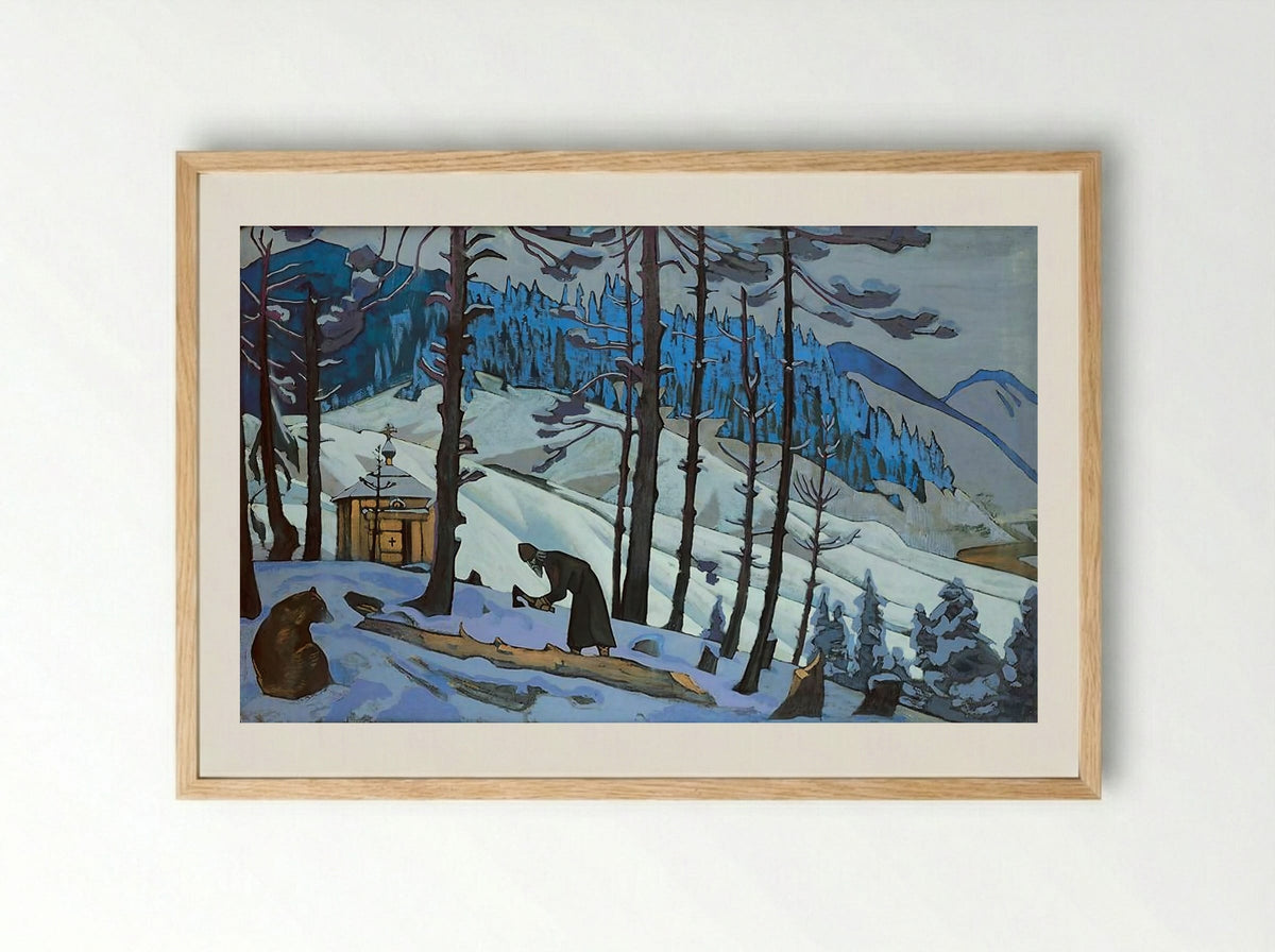 St. Sergius the Buildert - Nicholas Roerich - Framed Print Wood