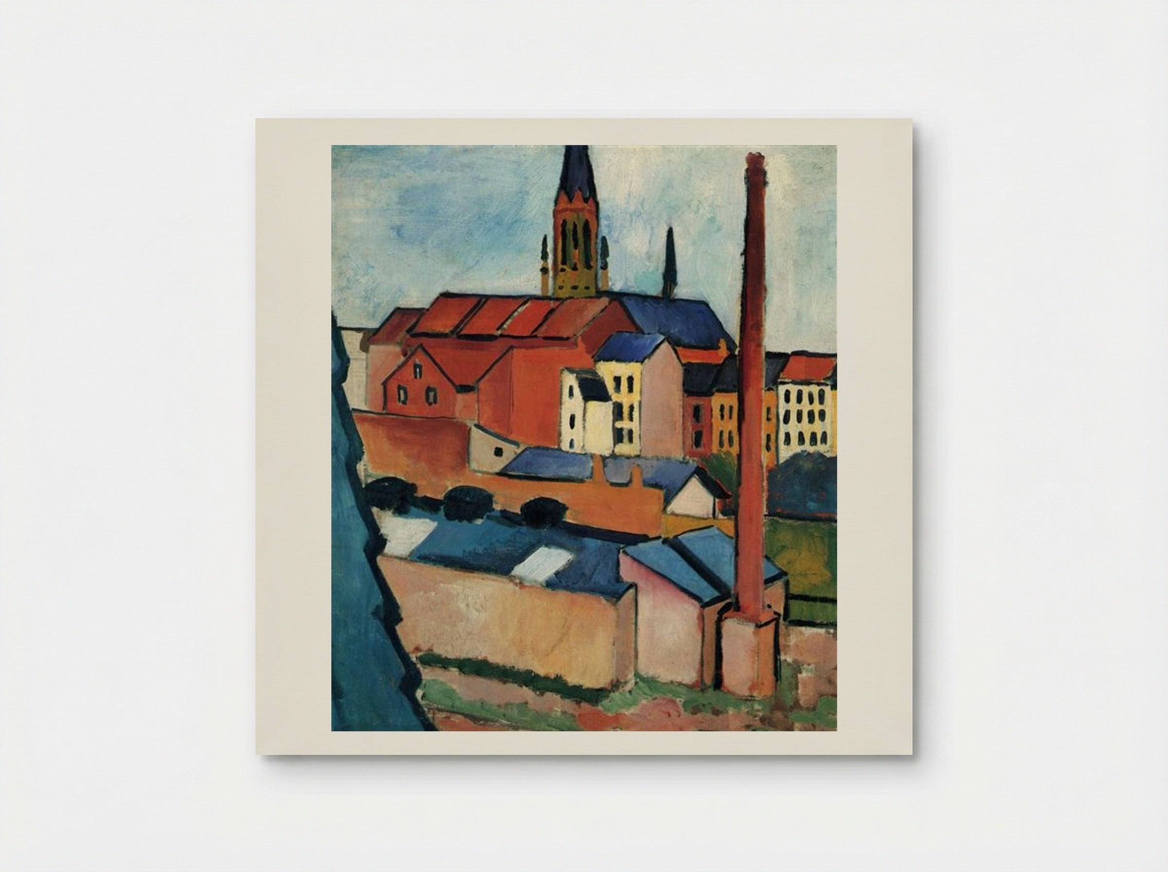 St. Mary's with Houses and Chimney (Bonn) - August Macke - Poster