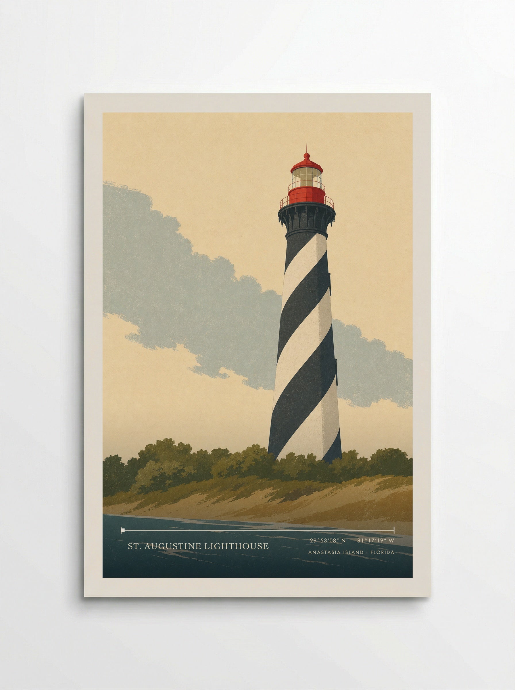 St. Augustine Lighthouse Travel Poster Artwork - Poster