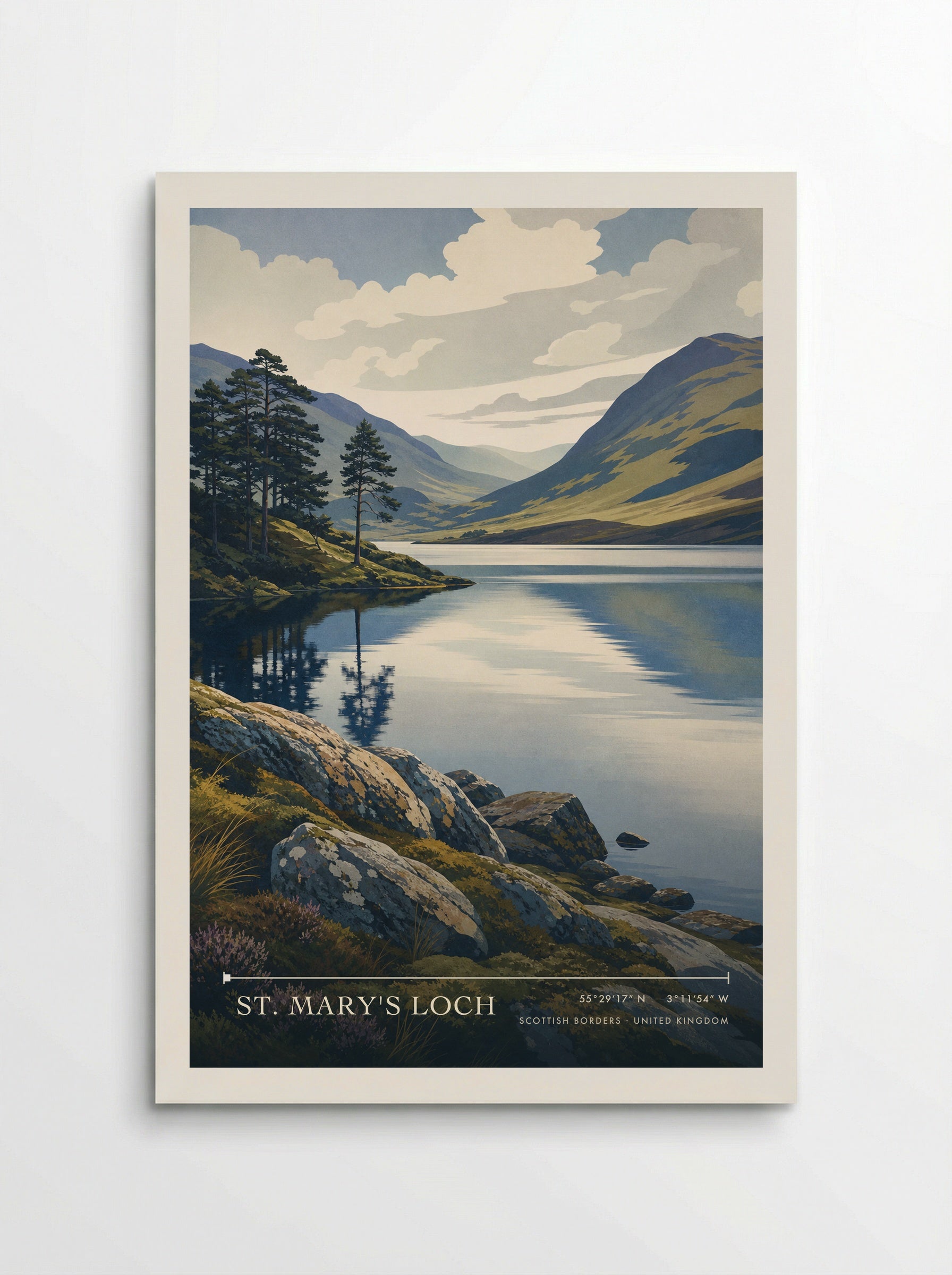 St. Mary's Loch Scottish Borders United Kingdom Travel Poster - Poster