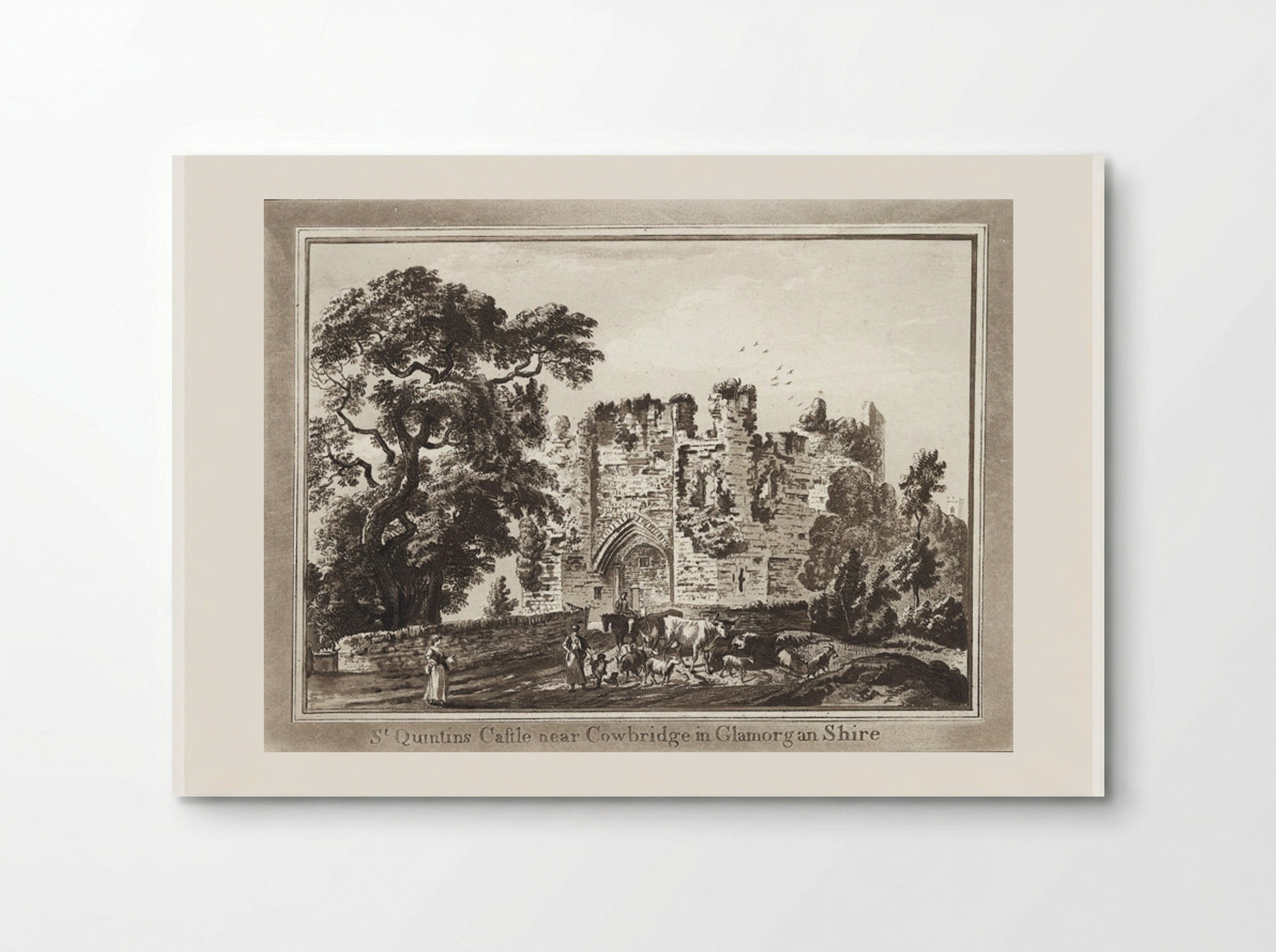 St. Quintins Castle near Cowbridge in Glamorgan Shire - Paul Sandby - Poster