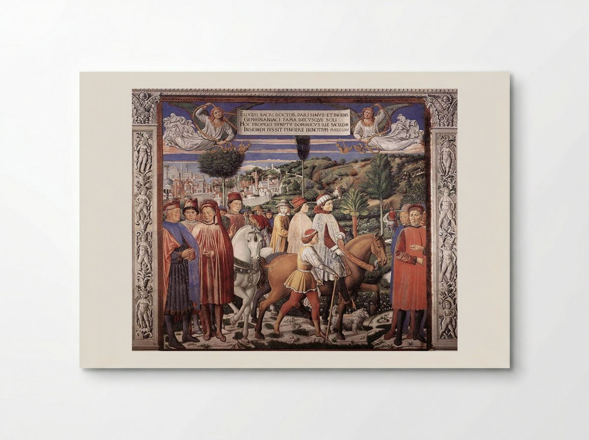 St. Augustine Departing for Milan - Benozzo Gozzoli - Poster