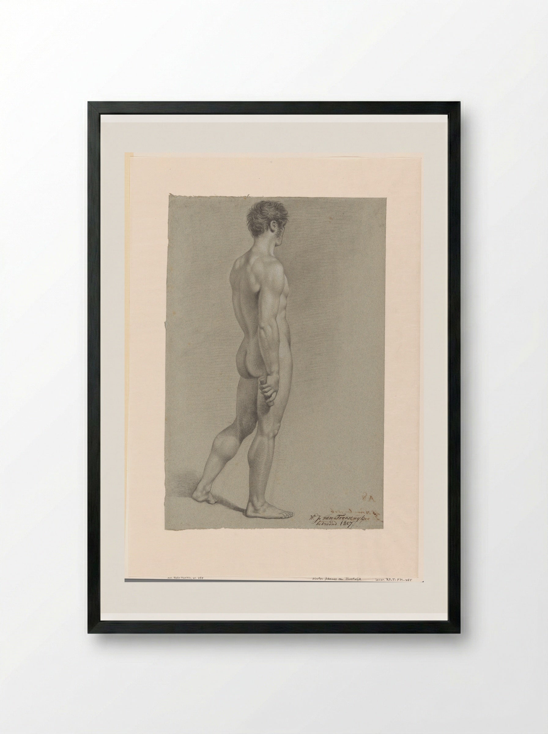 Staand mannelijk naakt, naar rechts - Wouter Johannes van Troostwijk - Framed Print Black