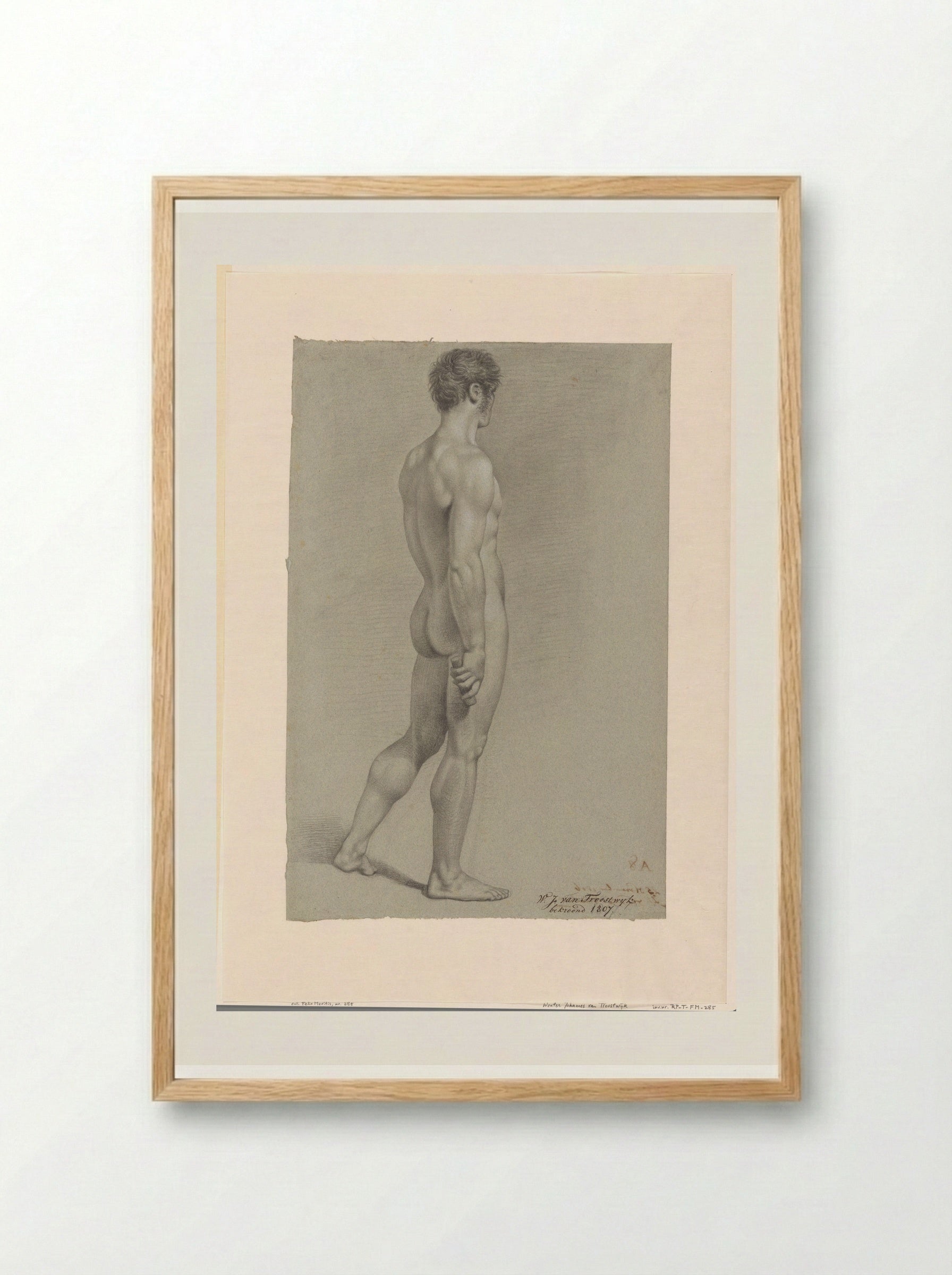Staand mannelijk naakt, naar rechts - Wouter Johannes van Troostwijk - Framed Print Wood