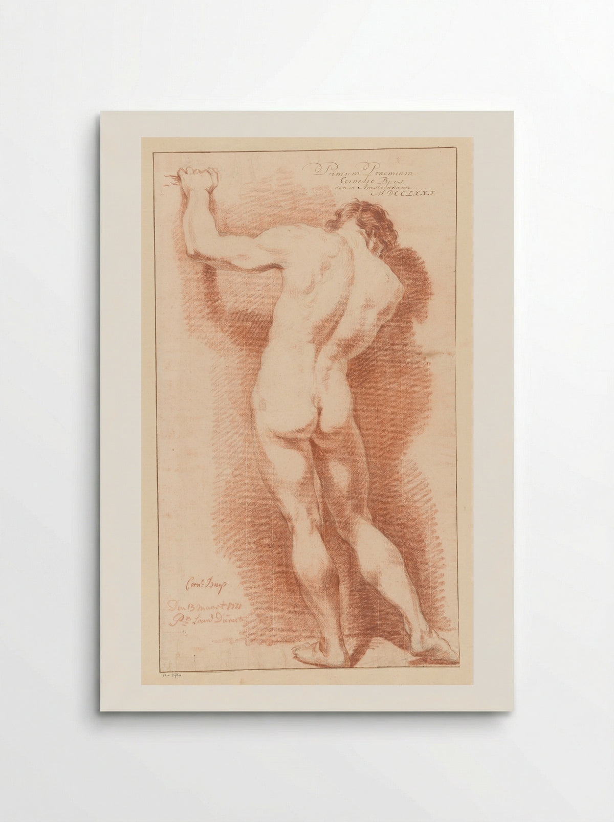 Staand mannelijk naakt, op de rug gezien (1e prijs 1771) - Cornelis Buys - Poster