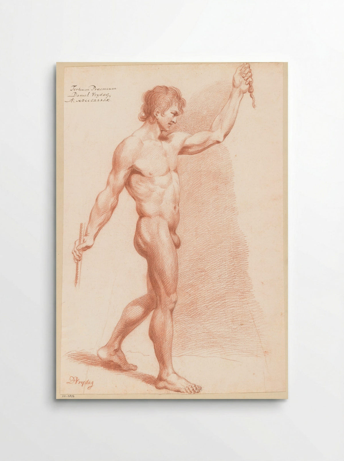 Staand mannelijk naakt, van opzij gezien (3e prijs 1789) - Daniël Vrijdag - Poster