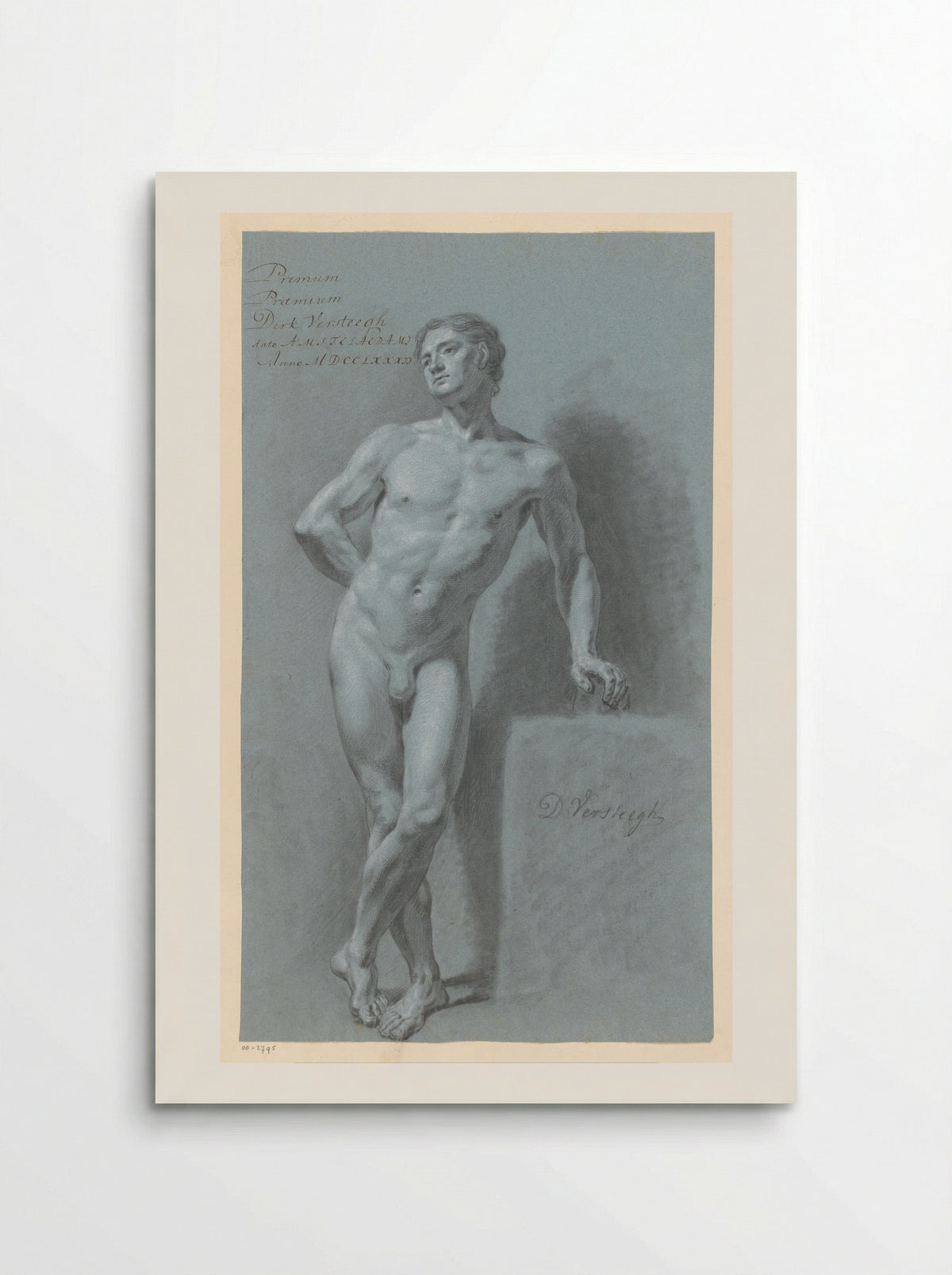Staand mannelijk naakt, van voren gezien (1e prijs 1782) - Dirk Versteegh - Poster