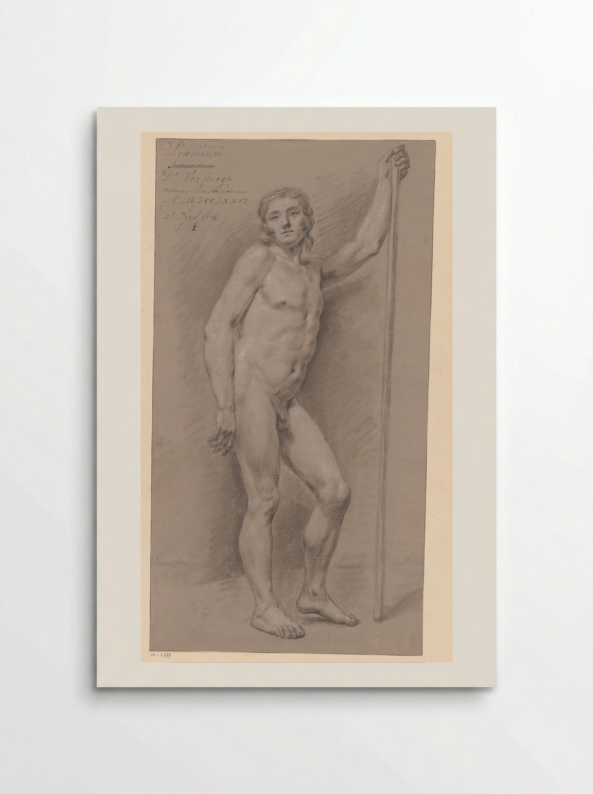 Staand mannelijk naakt, van voren gezien (2e prijs 1776) - Dirk Versteegh - Poster