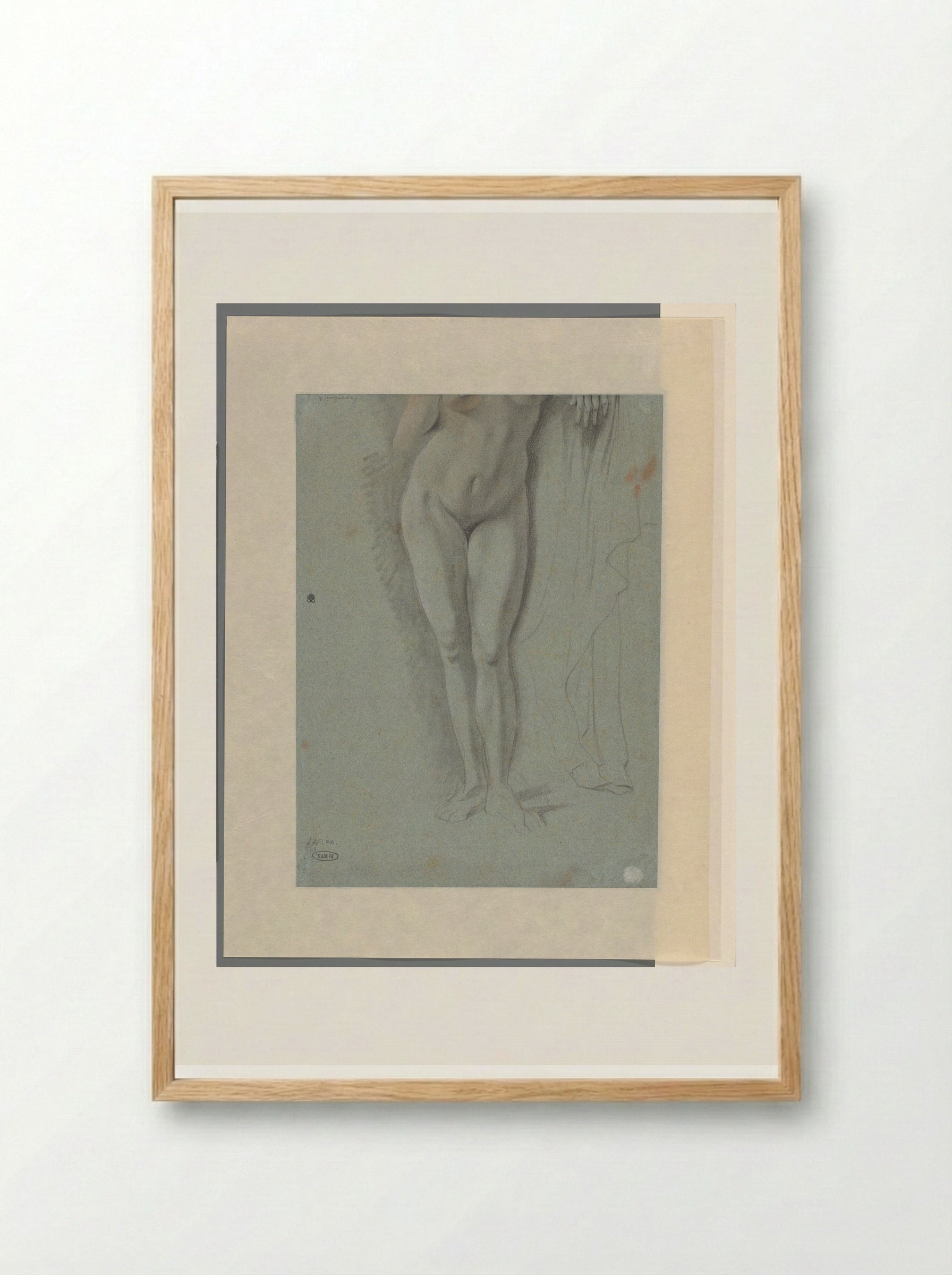 Staand vrouwelijk naakt, tot aan de borsten - Wouter Johannes van Troostwijk - Framed Print Wood