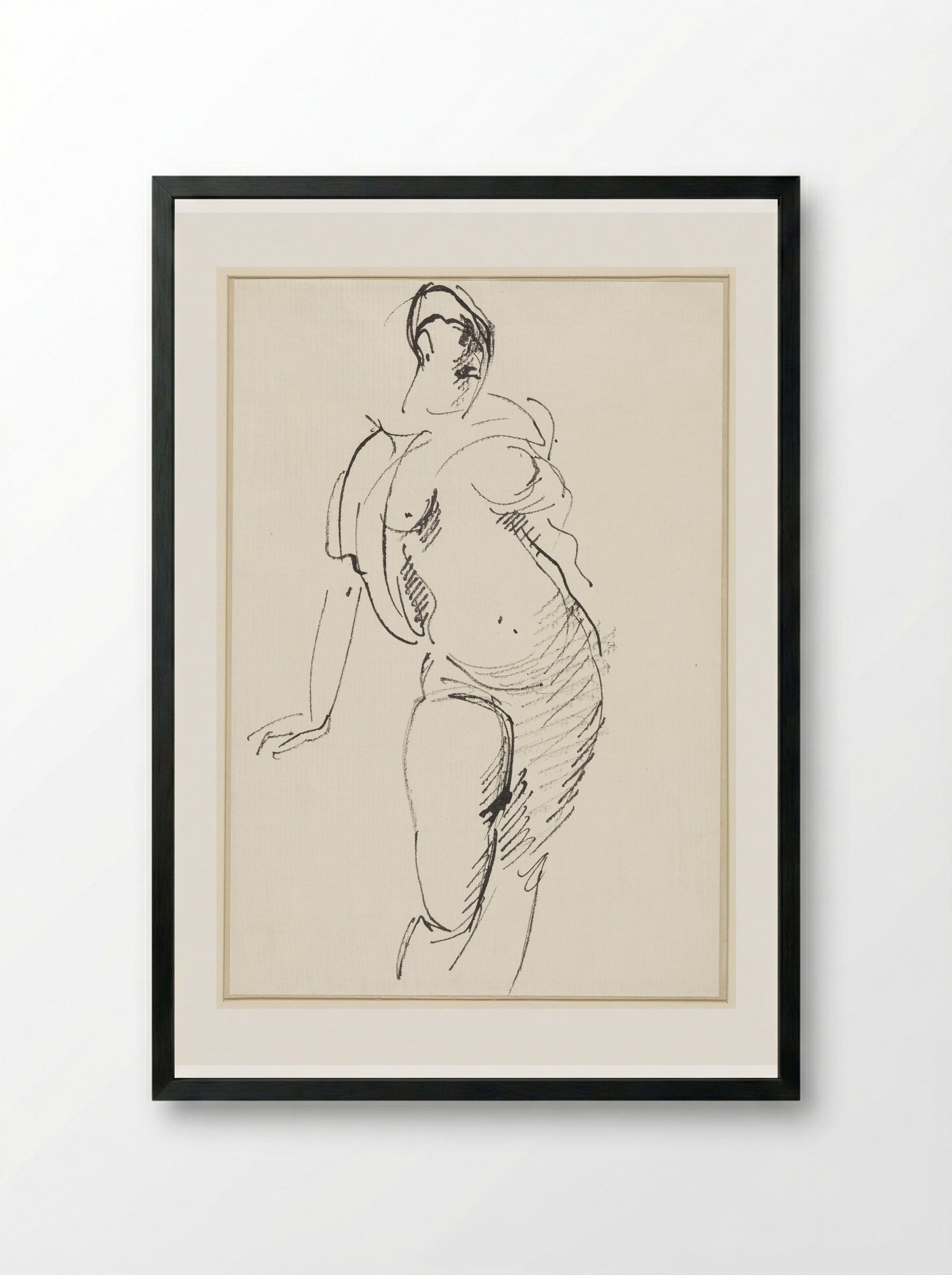 Staand vrouwelijk naakt - Rik Wouters - Framed Print Black