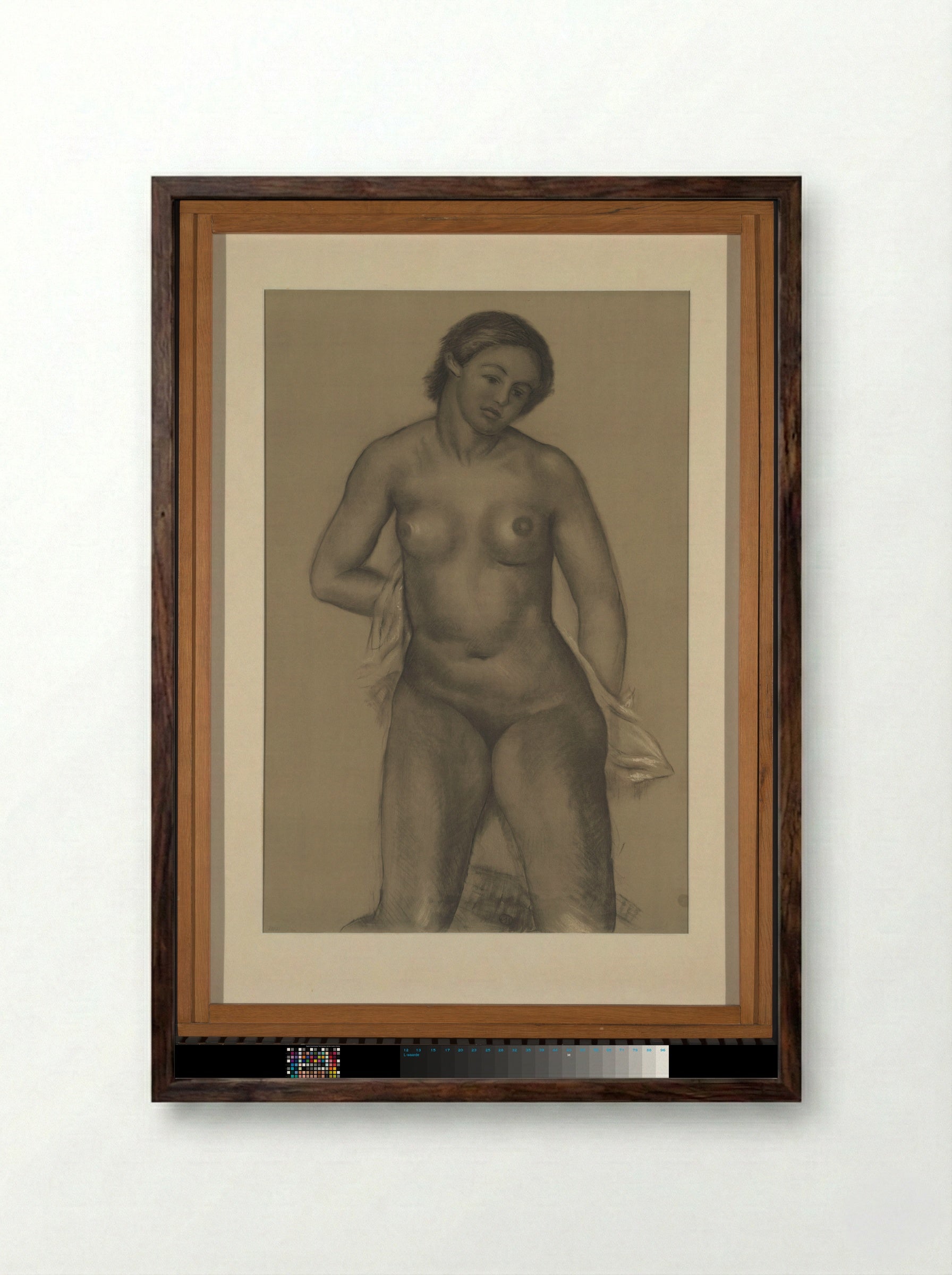 Staand vrouwelijk naakt - Aristide Maillol - Framed Print Dark Wood