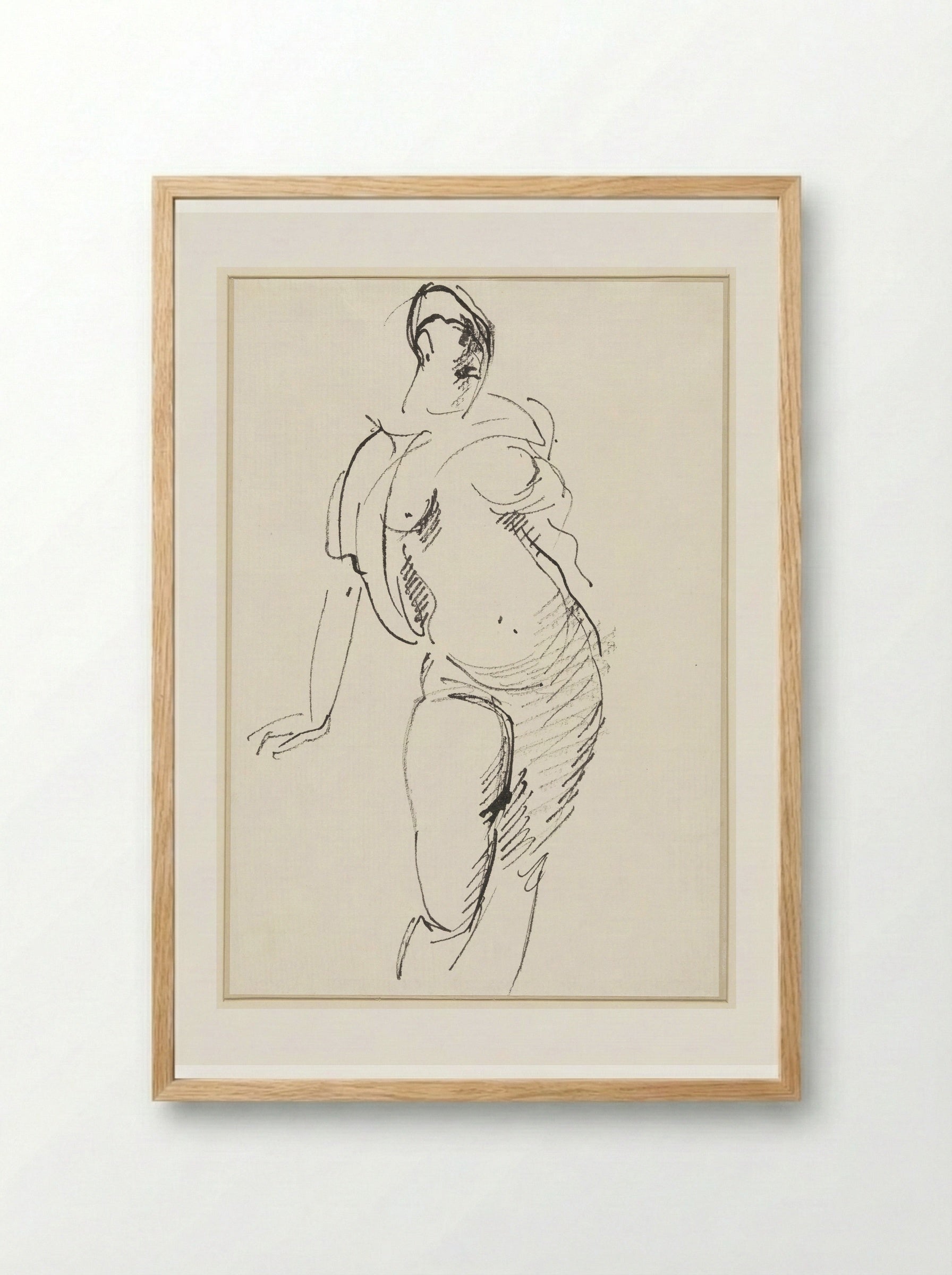 Staand vrouwelijk naakt - Rik Wouters - Framed Print Wood
