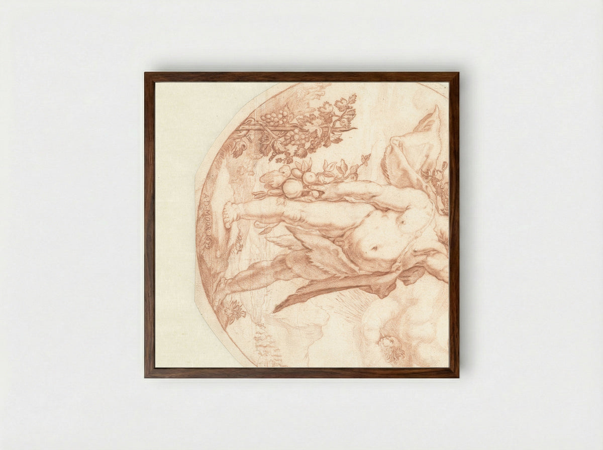 Staande Bacchus - Abraham de Moor - Framed Print Dark Wood