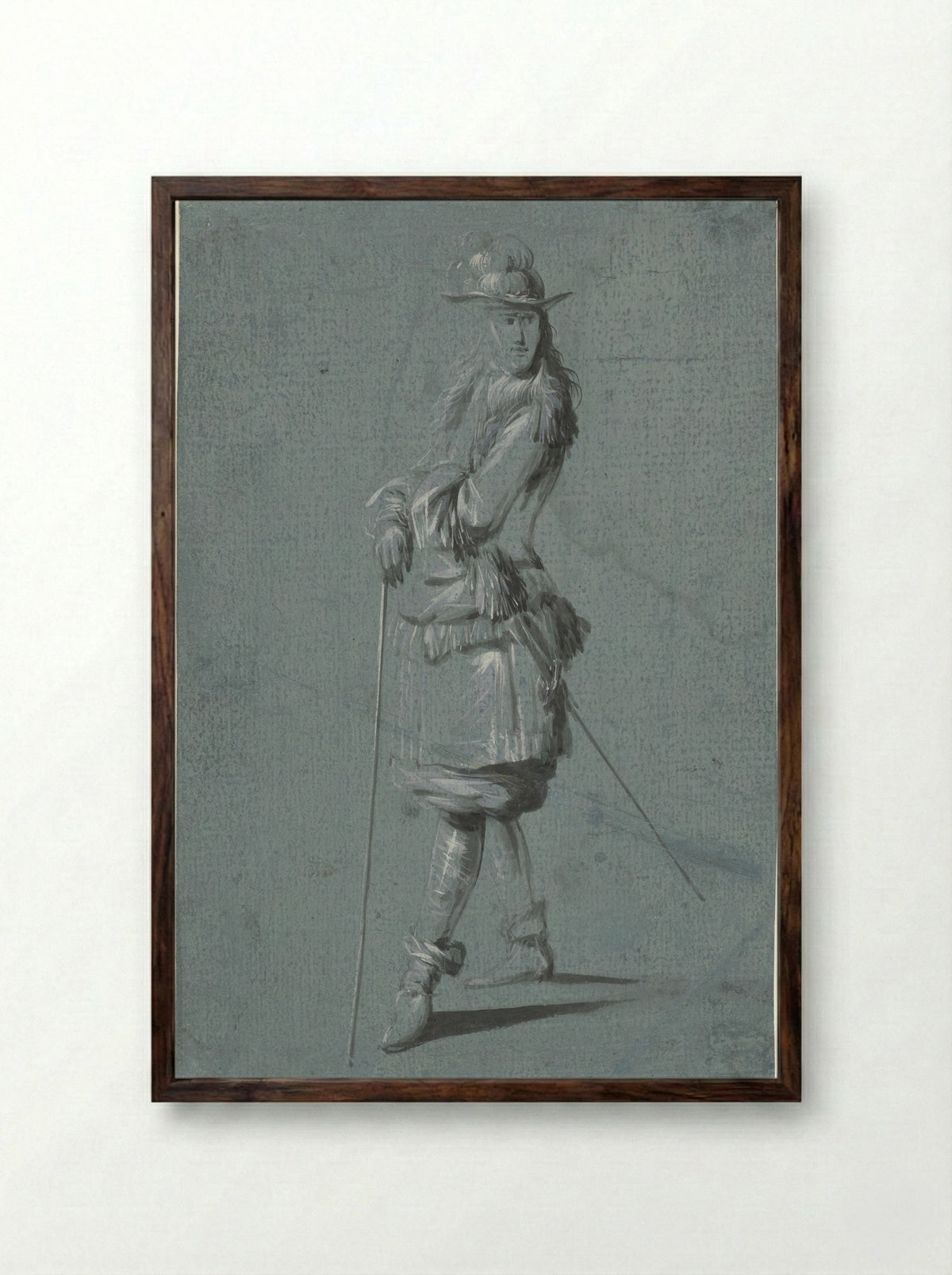 Staande Cavalier - Jacob Weyer - Framed Print Dark Wood