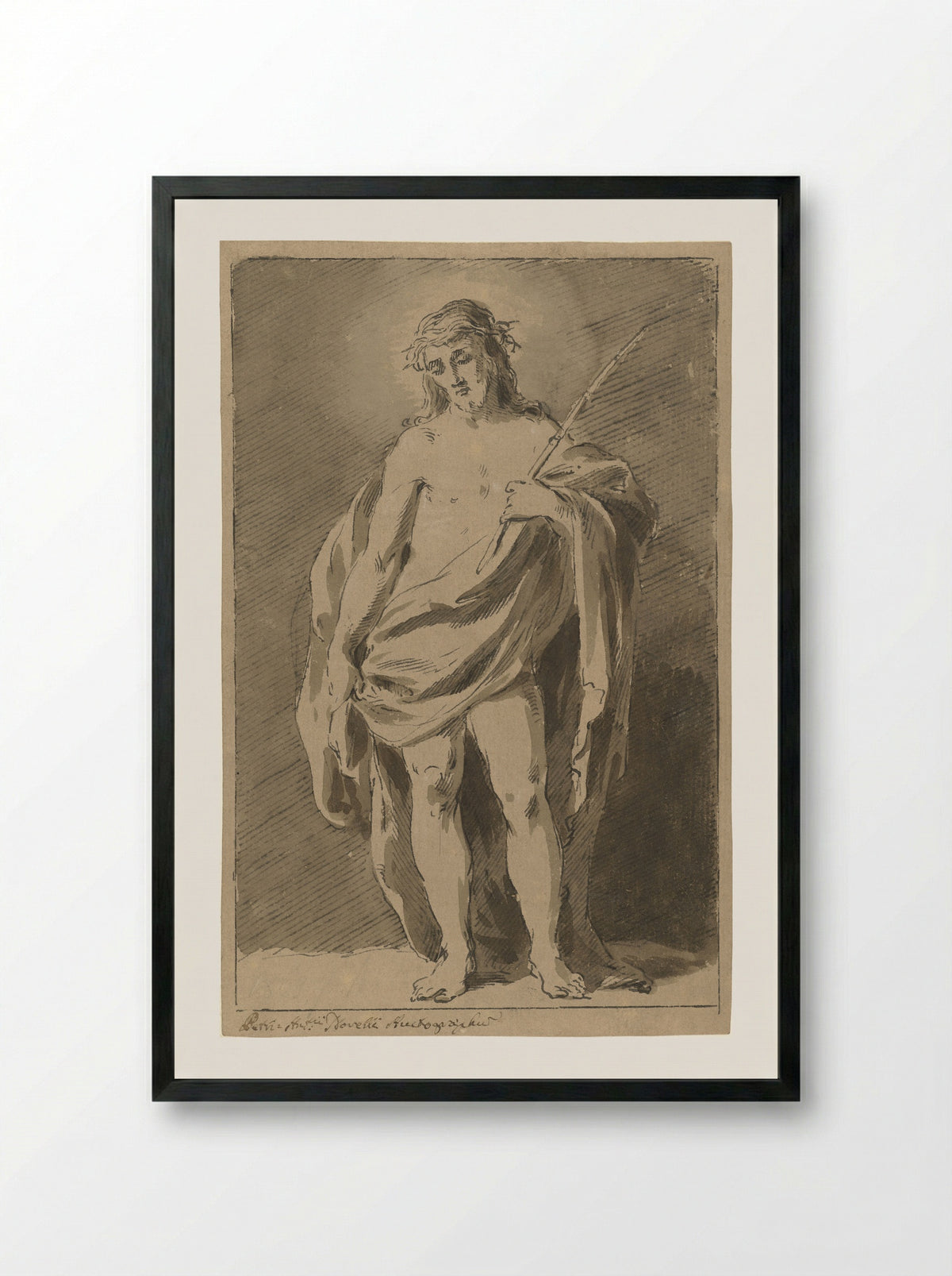 Staande Christus als Man van Smarten - Pietro Antonio III Novelli - Framed Print Black