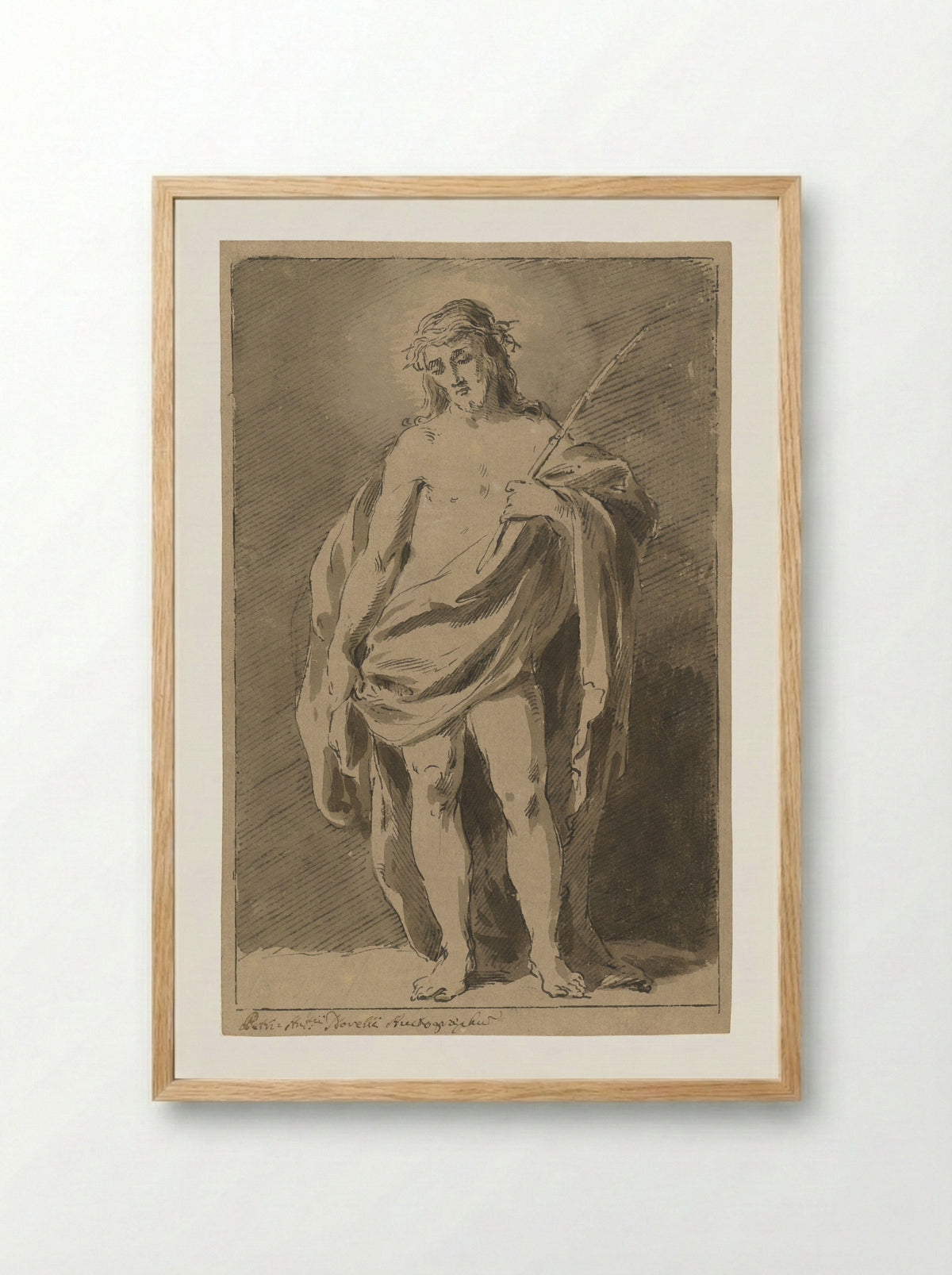 Staande Christus als Man van Smarten - Pietro Antonio III Novelli - Framed Print Wood