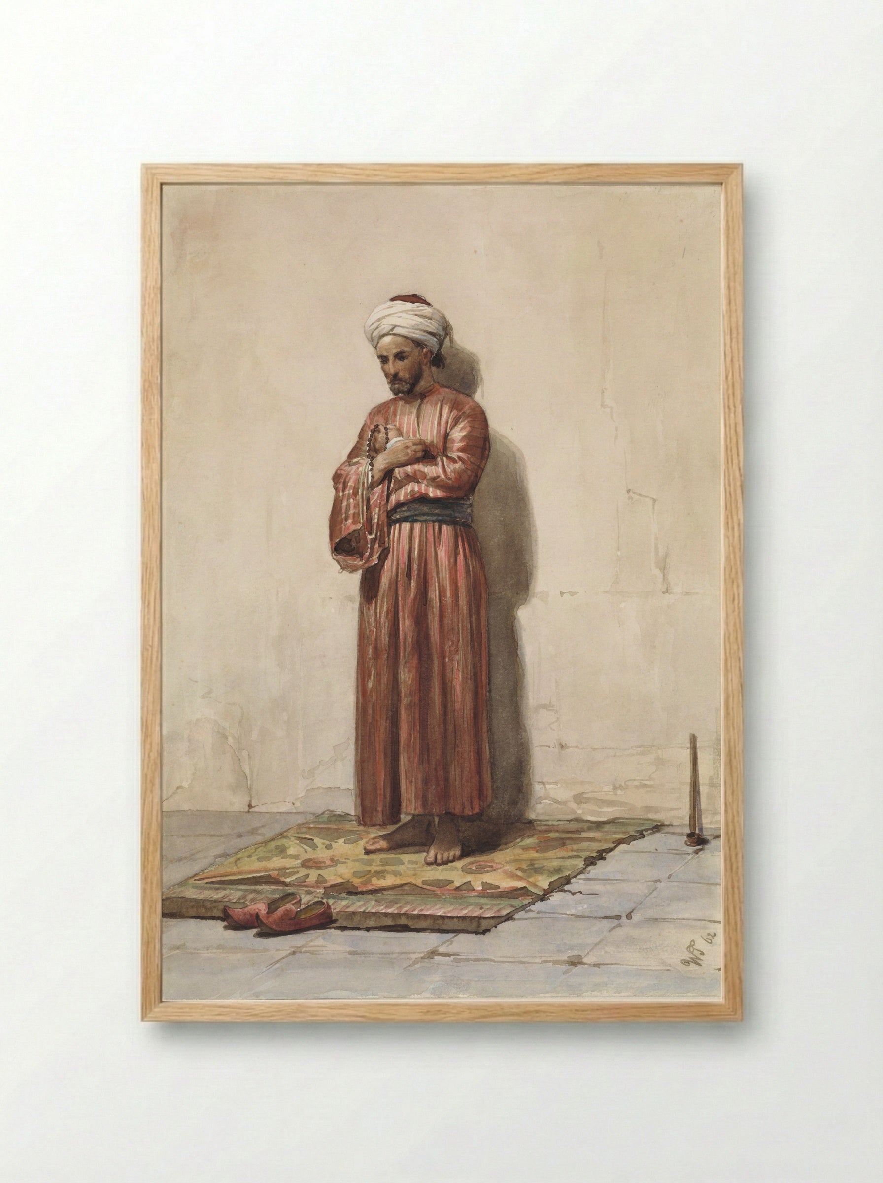 Staande Egyptenaar met gebedskrans - Willem de Famars Testas - Framed Print Wood