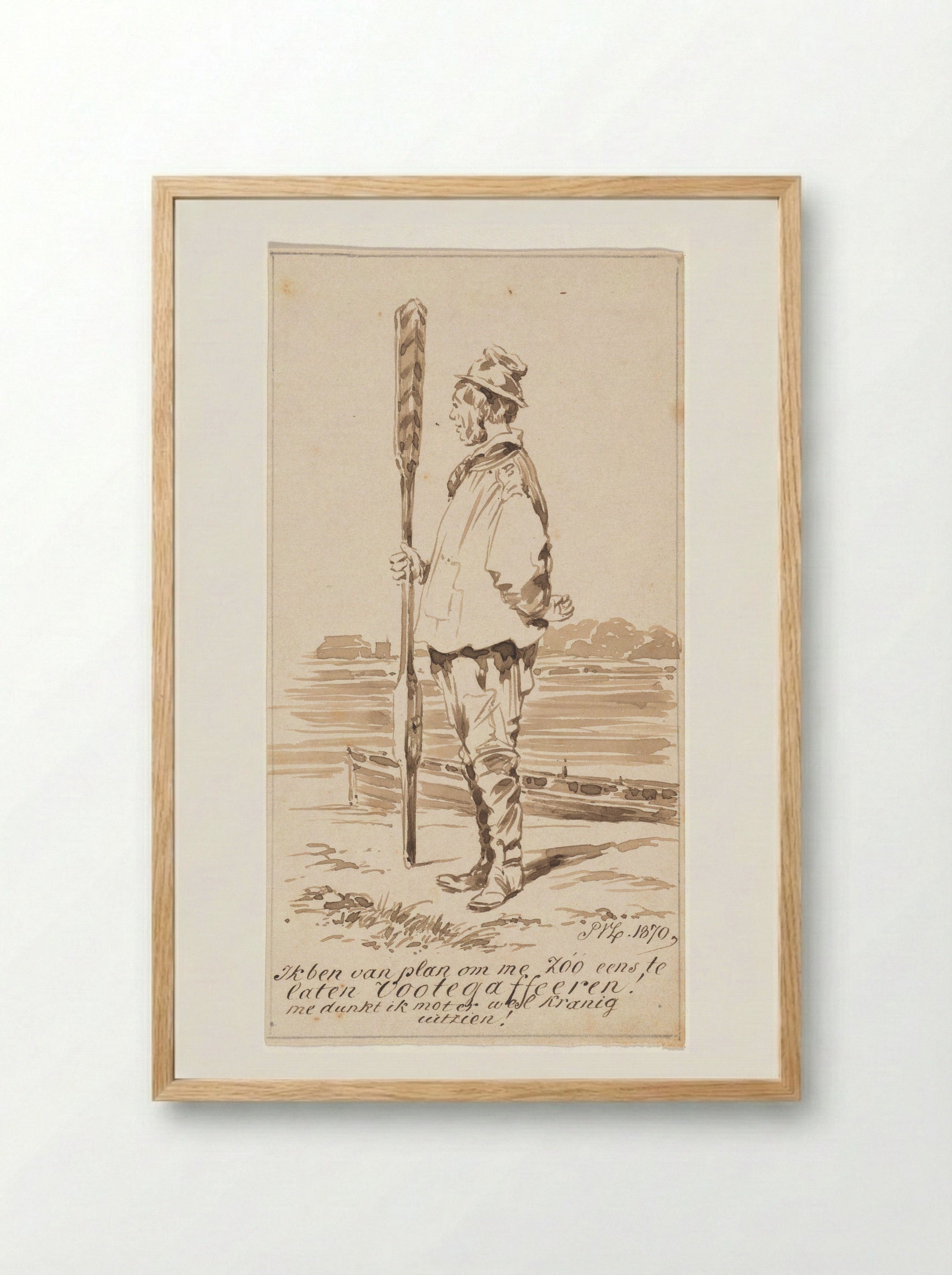 Staande bootsman (Standing Boatman) - Pieter van Loon - Framed Print Wood