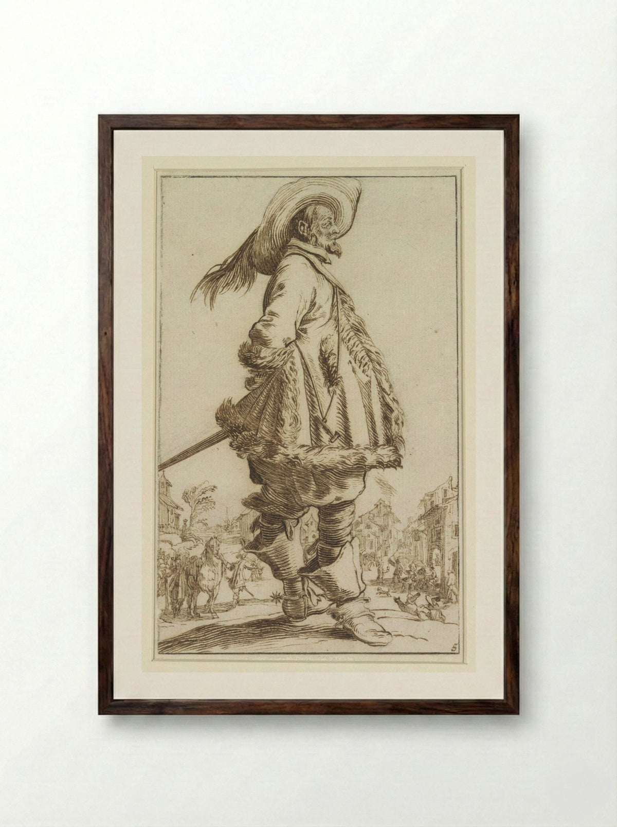 Staande cavalier, naar rechts - Antoon Overlaet - Framed Print Dark Wood