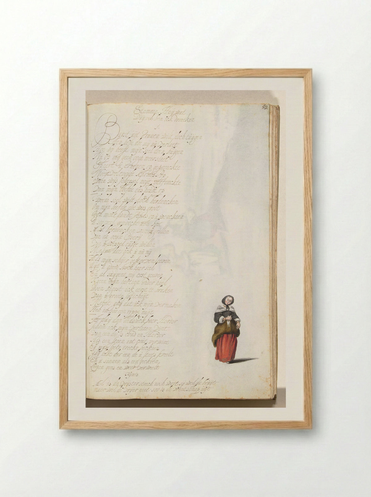 Staande dame (Standing Lady) - Gesina ter Borch - Framed Print Wood