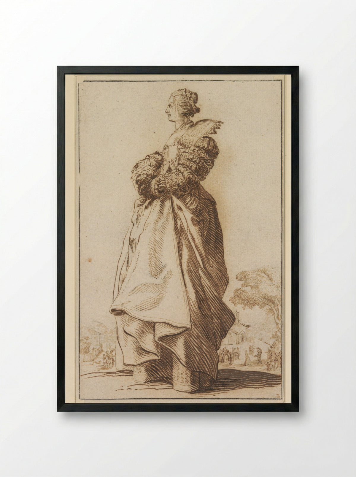 Staande dame, naar links - Antoon Overlaet - Framed Print Black