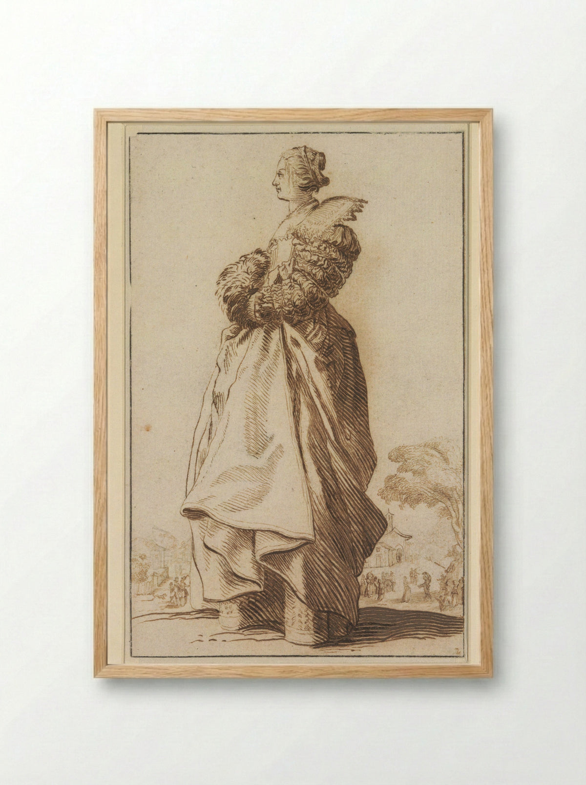 Staande dame, naar links - Antoon Overlaet - Framed Print Wood