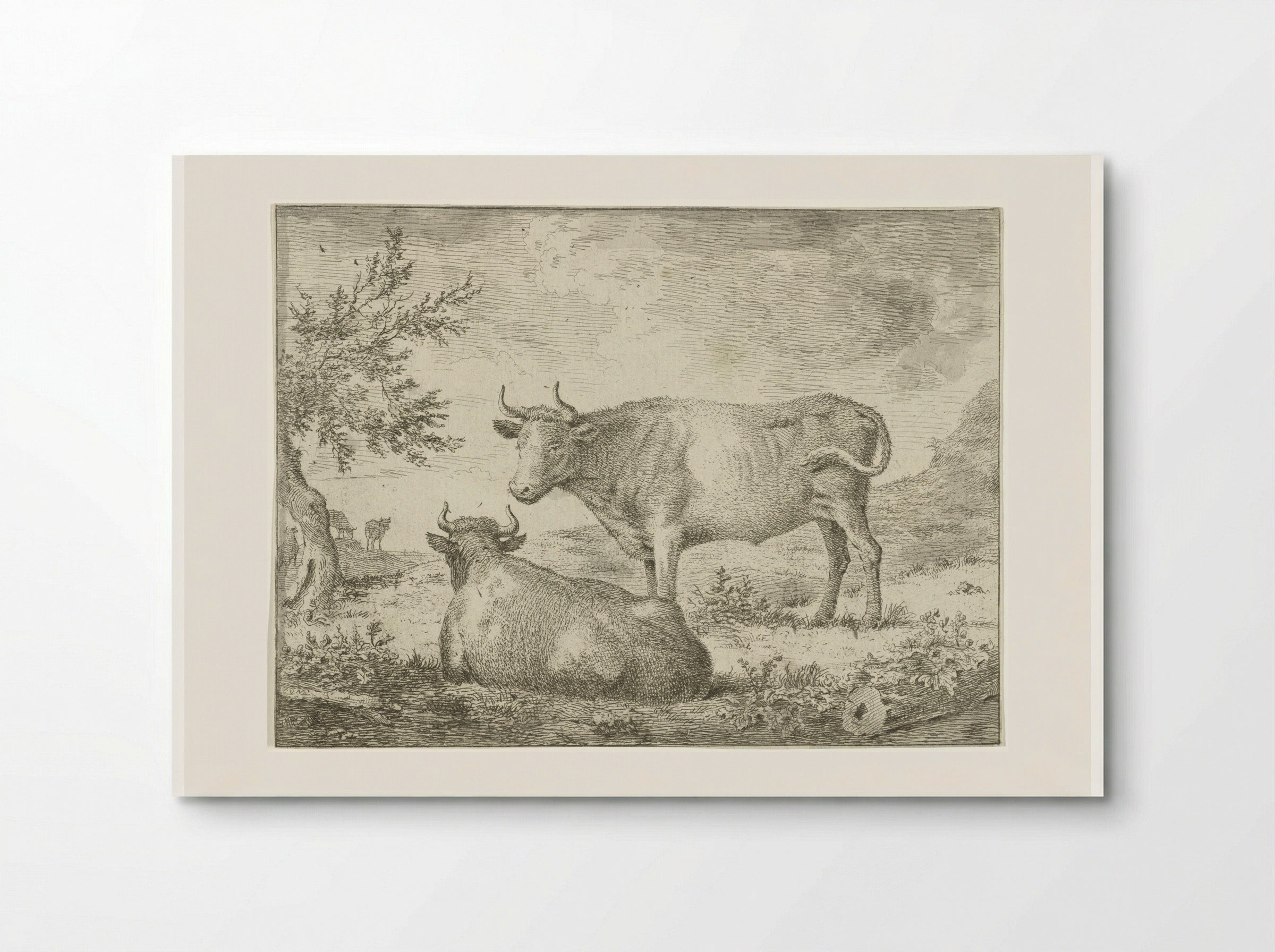 Staande en liggende koe - Cornelis van Noorde - Poster