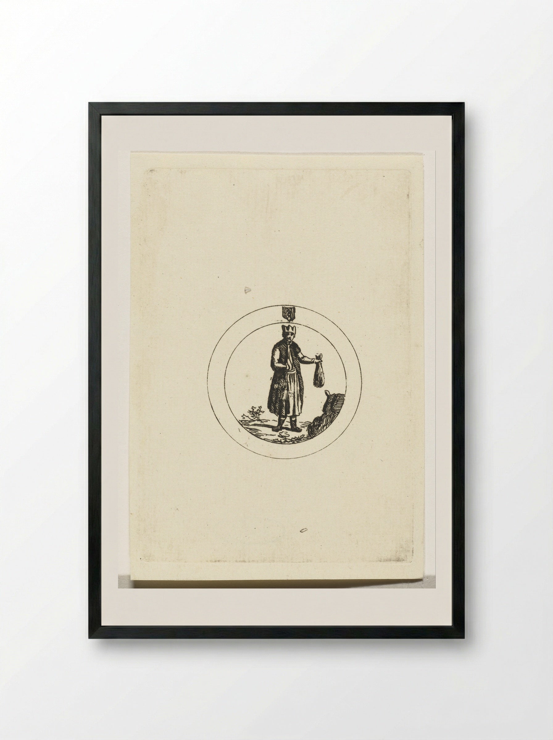 Staande figuur in een cirkel - Anthonie van den Bos - Framed Print Black