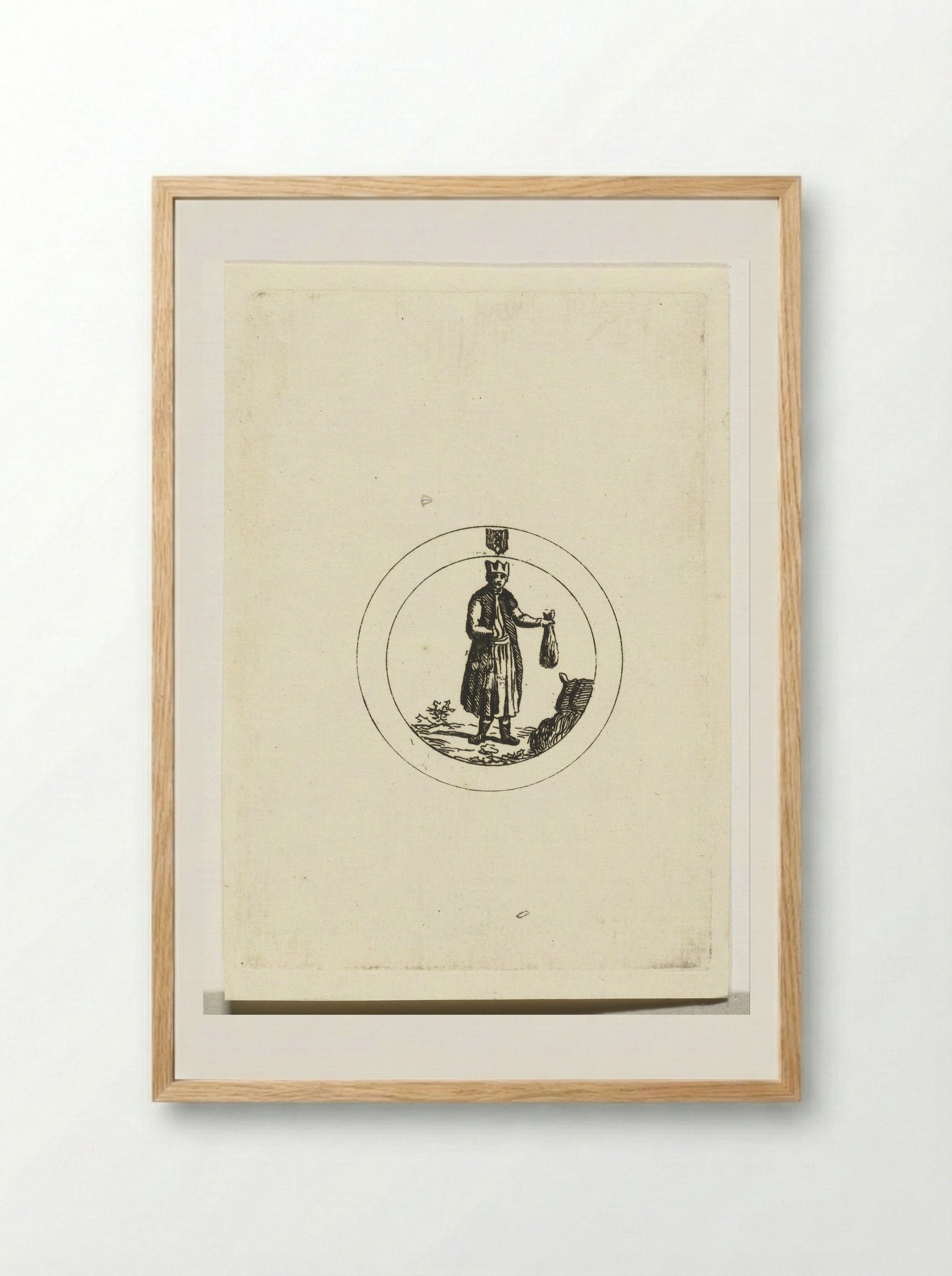 Staande figuur in een cirkel - Anthonie van den Bos - Framed Print Wood