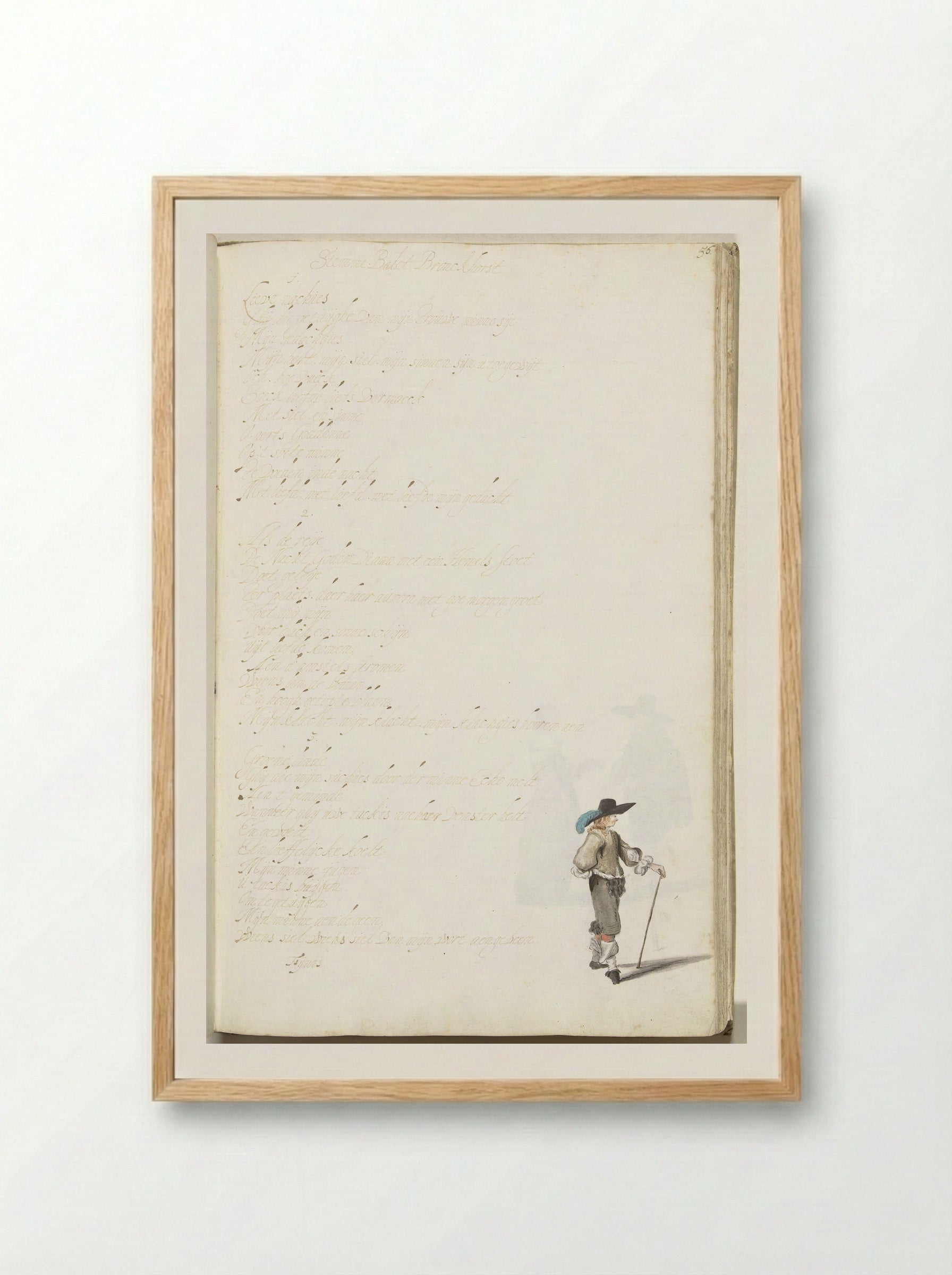Staande heer (Standing Gentleman) - Gesina ter Borch - Framed Print Wood
