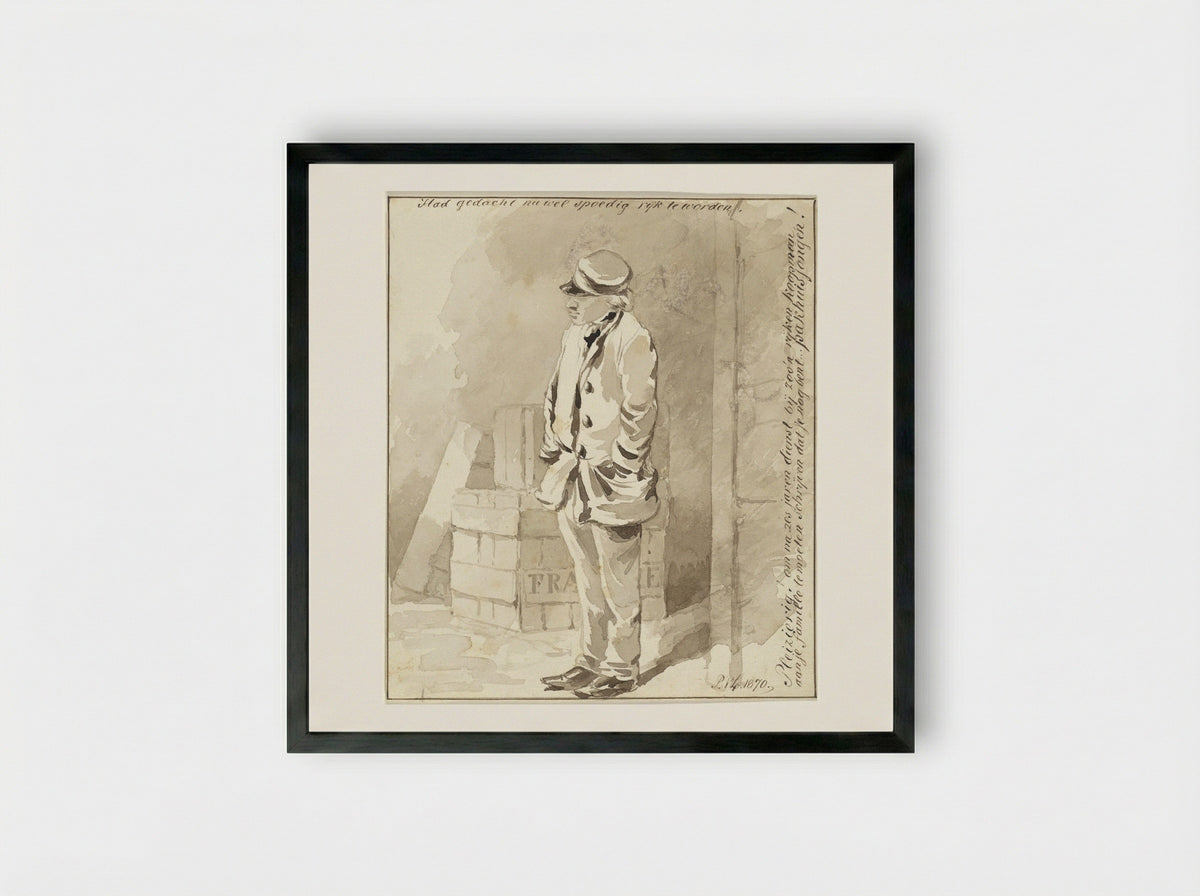 Staande jongeman - Pieter van Loon - Framed Print Black