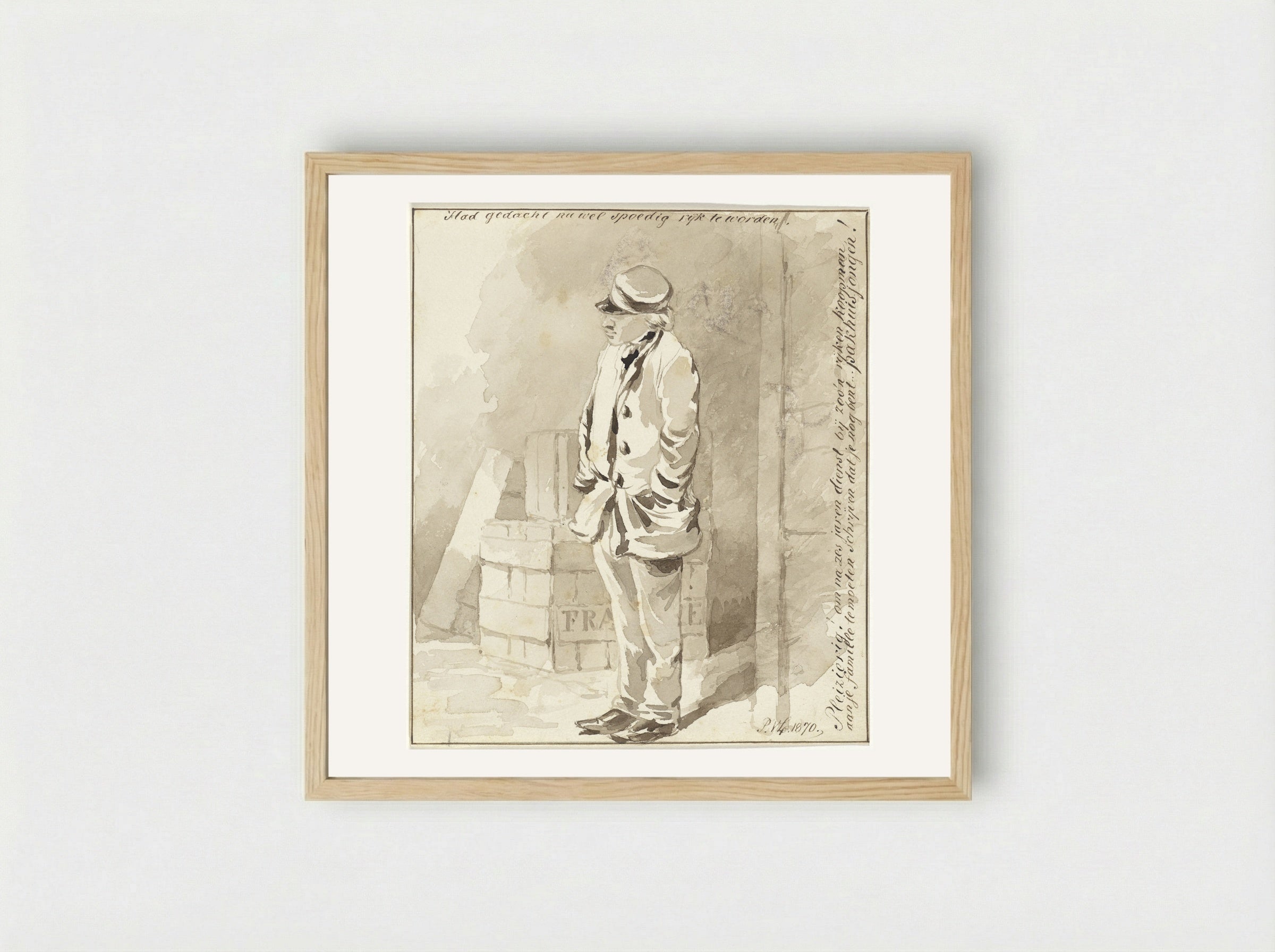 Staande jongeman - Pieter van Loon - Framed Print Wood