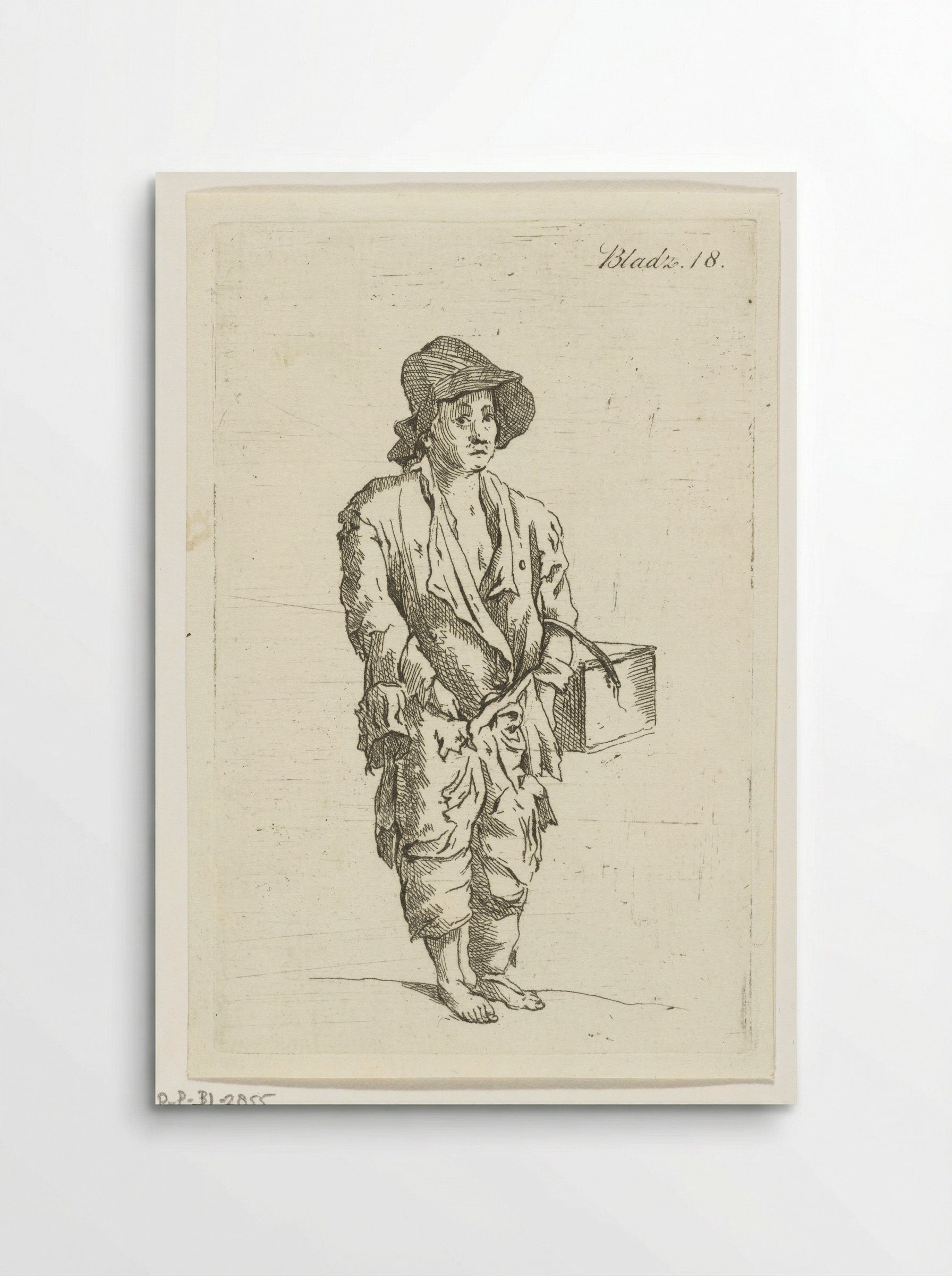 Staande jongen gekleed in lompen - Anthonie van den Bos - Poster
